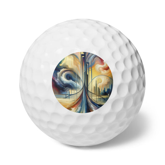 Conscious Bridge Tachism Golf Balls, 6pcs - ATUH.ART