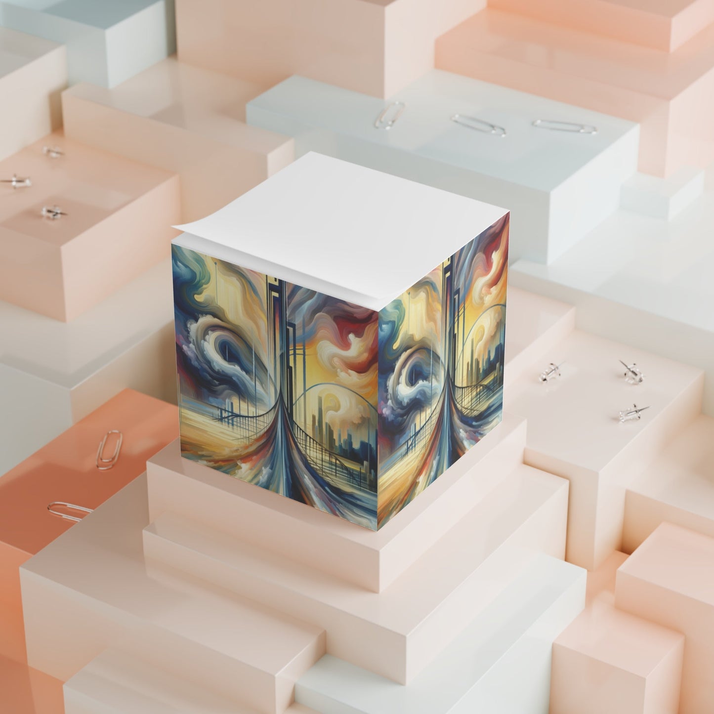 Conscious Bridge Tachism Note Cube - ATUH.ART