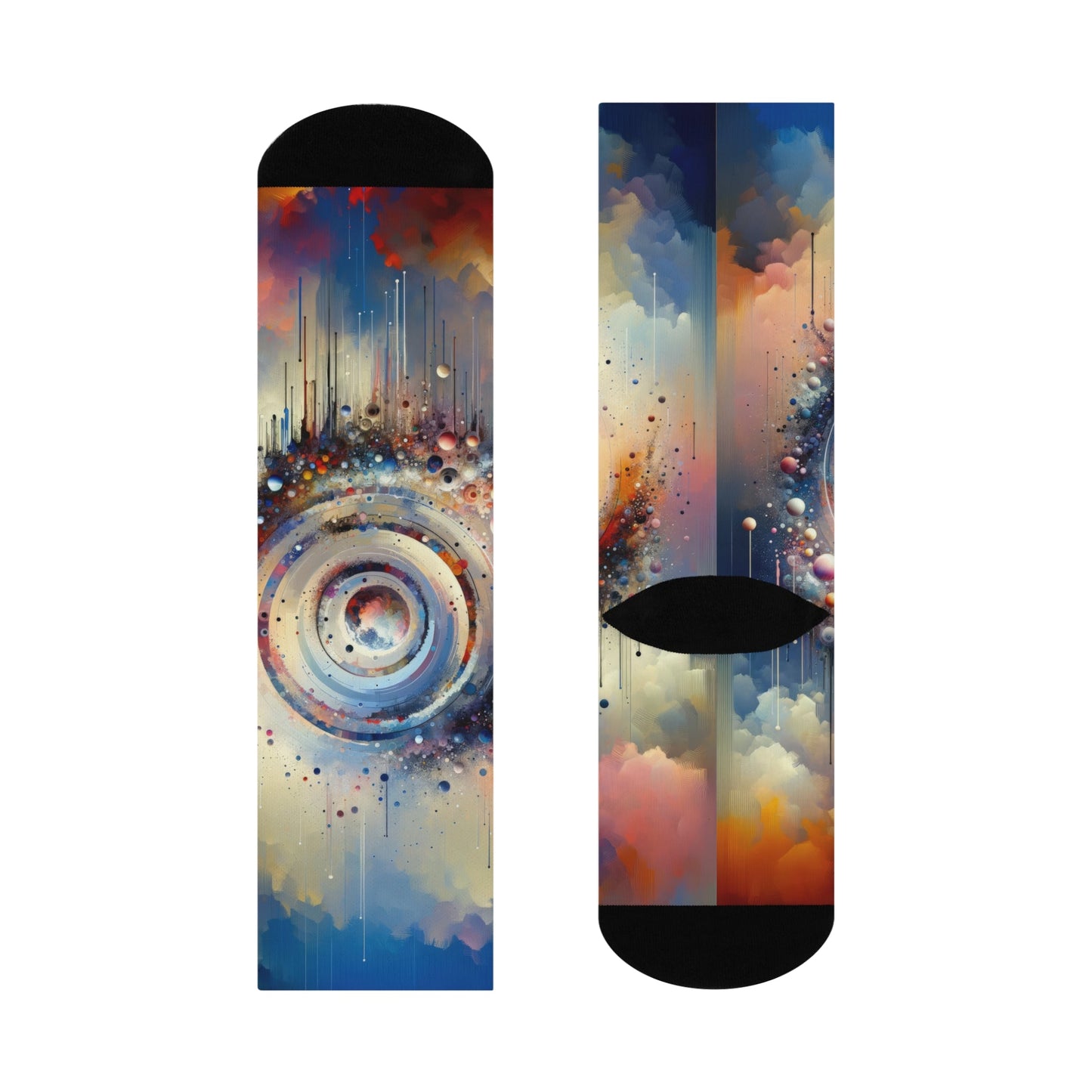 Conscious Rings Tachism Cushioned Crew Socks - ATUH.ART