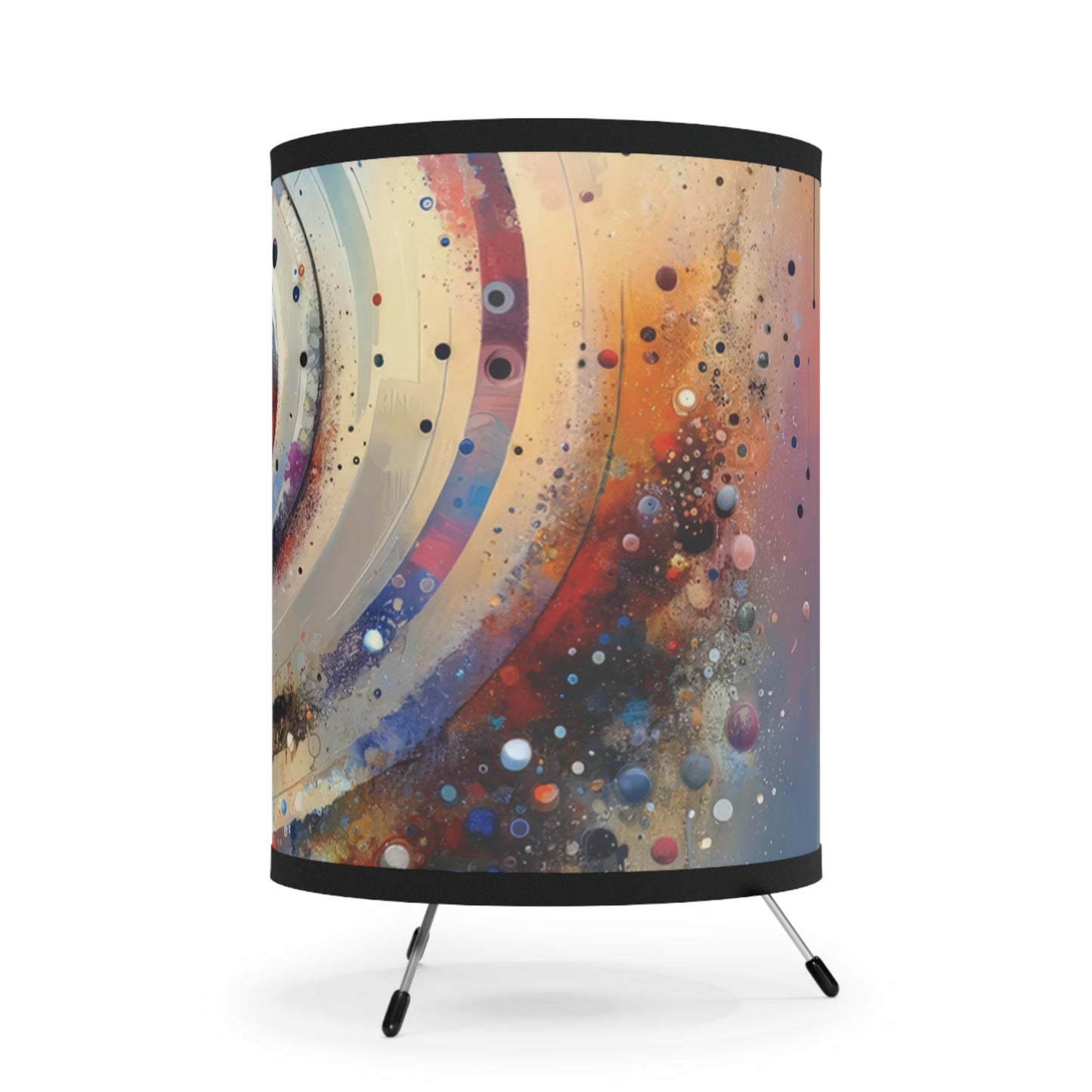 Conscious Rings Tachism Tripod Lamp with High-Res Printed Shade, US\CA plug - ATUH.ART