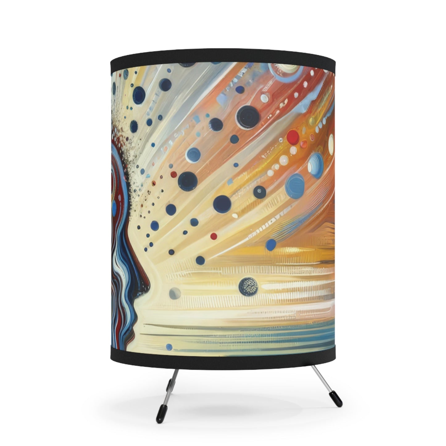 Conscious Ripple Influence Tripod Lamp with High-Res Printed Shade, US\CA plug - ATUH.ART