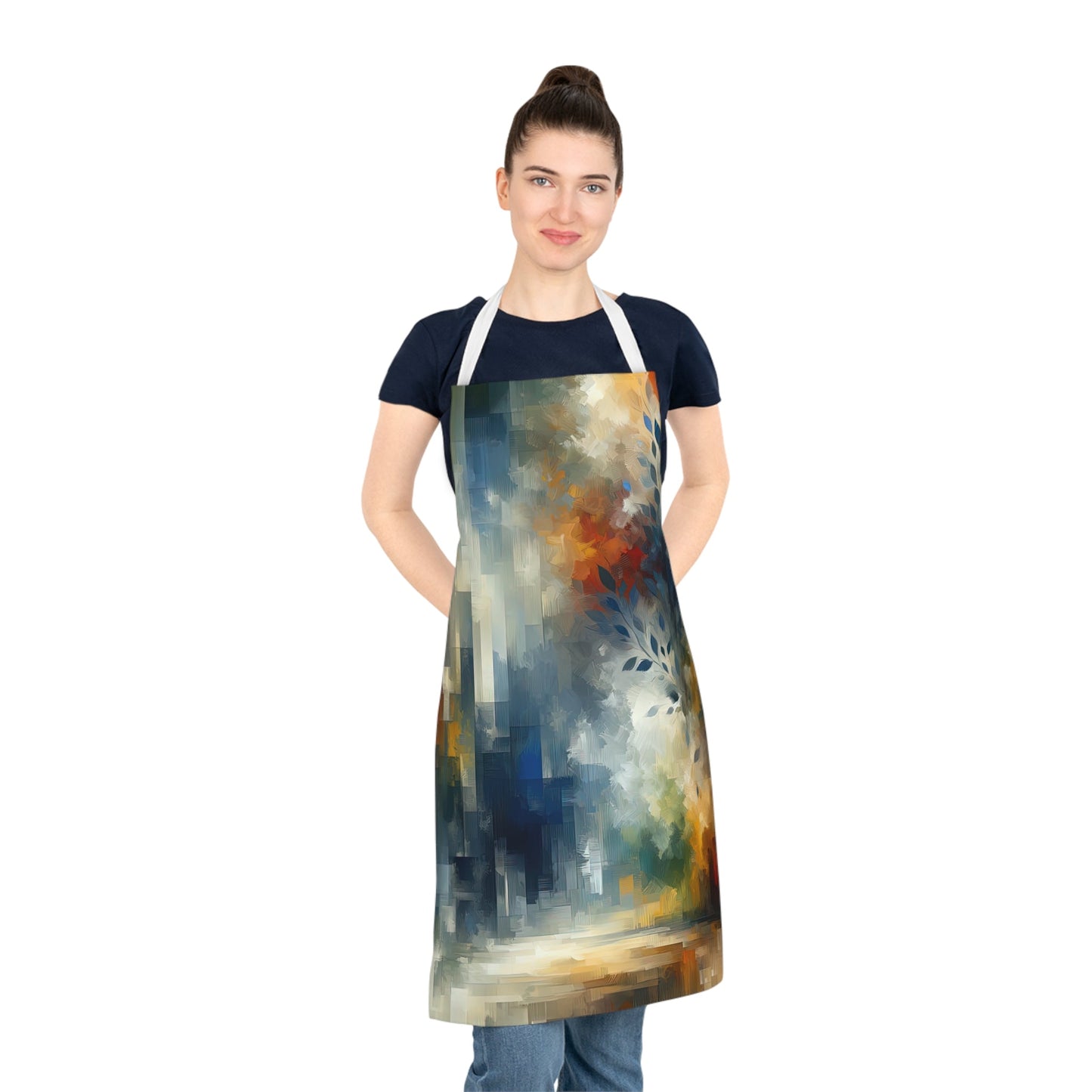 Contemplative Leaves Whispers Adult Apron (AOP) - ATUH.ART