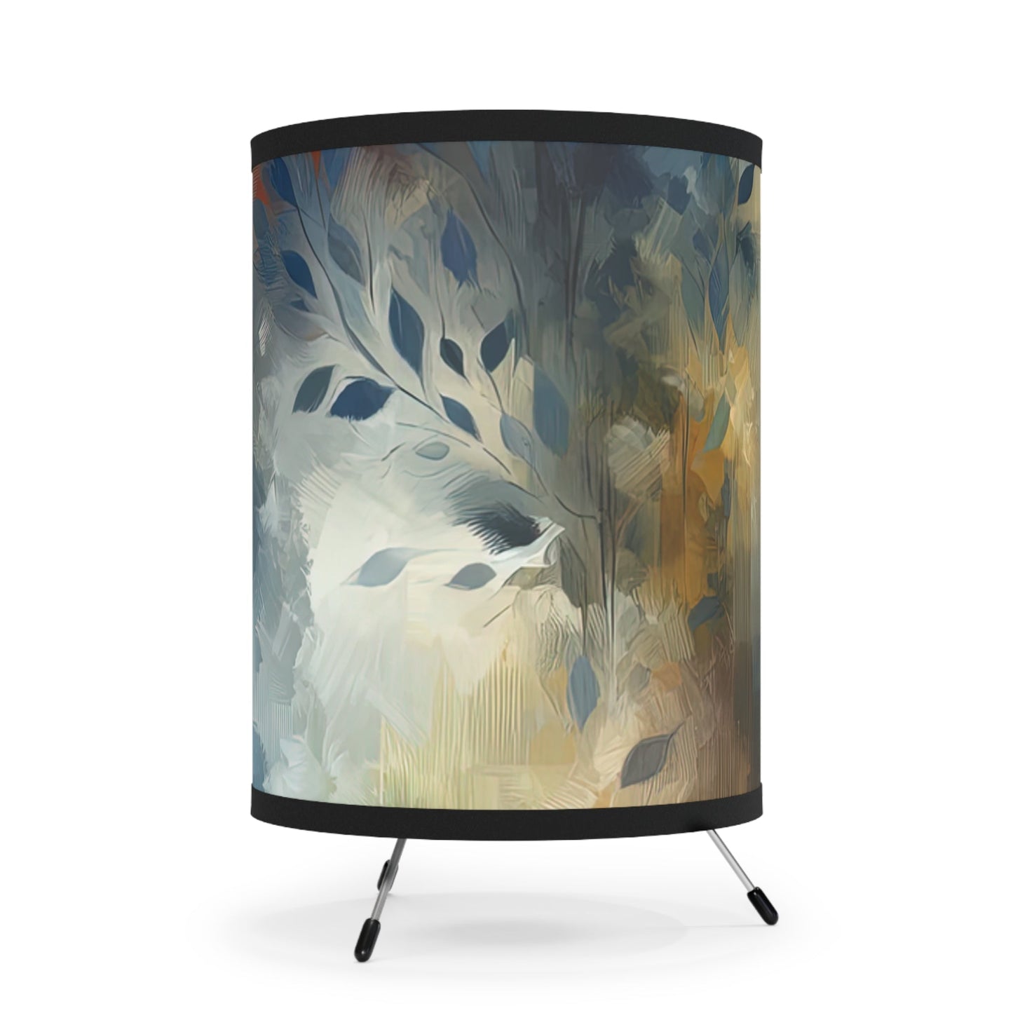 Contemplative Leaves Whispers Tripod Lamp with High-Res Printed Shade, US\CA plug - ATUH.ART