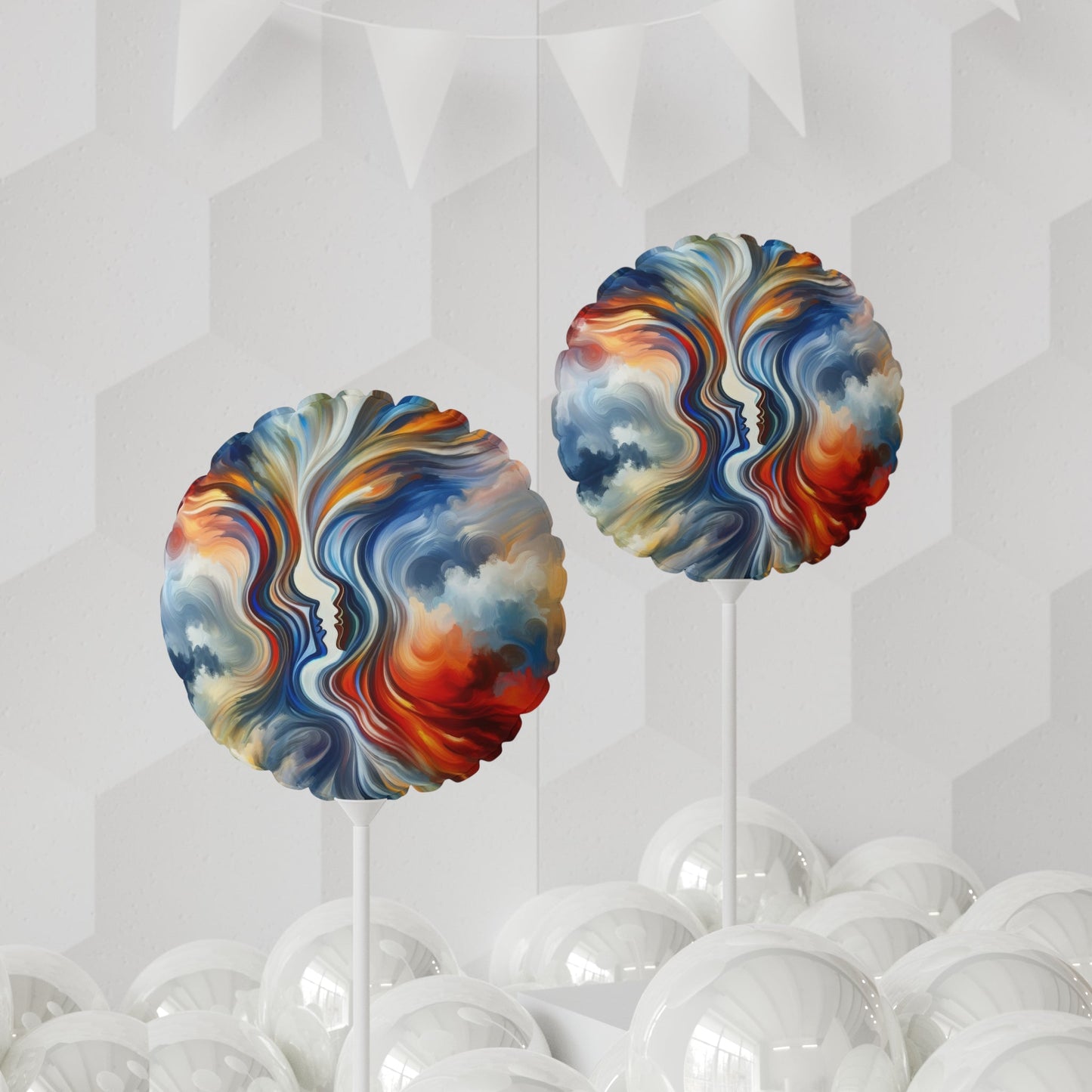 Convergent Abstract Unity Balloon (Round and Heart-shaped), 11" - ATUH.ART