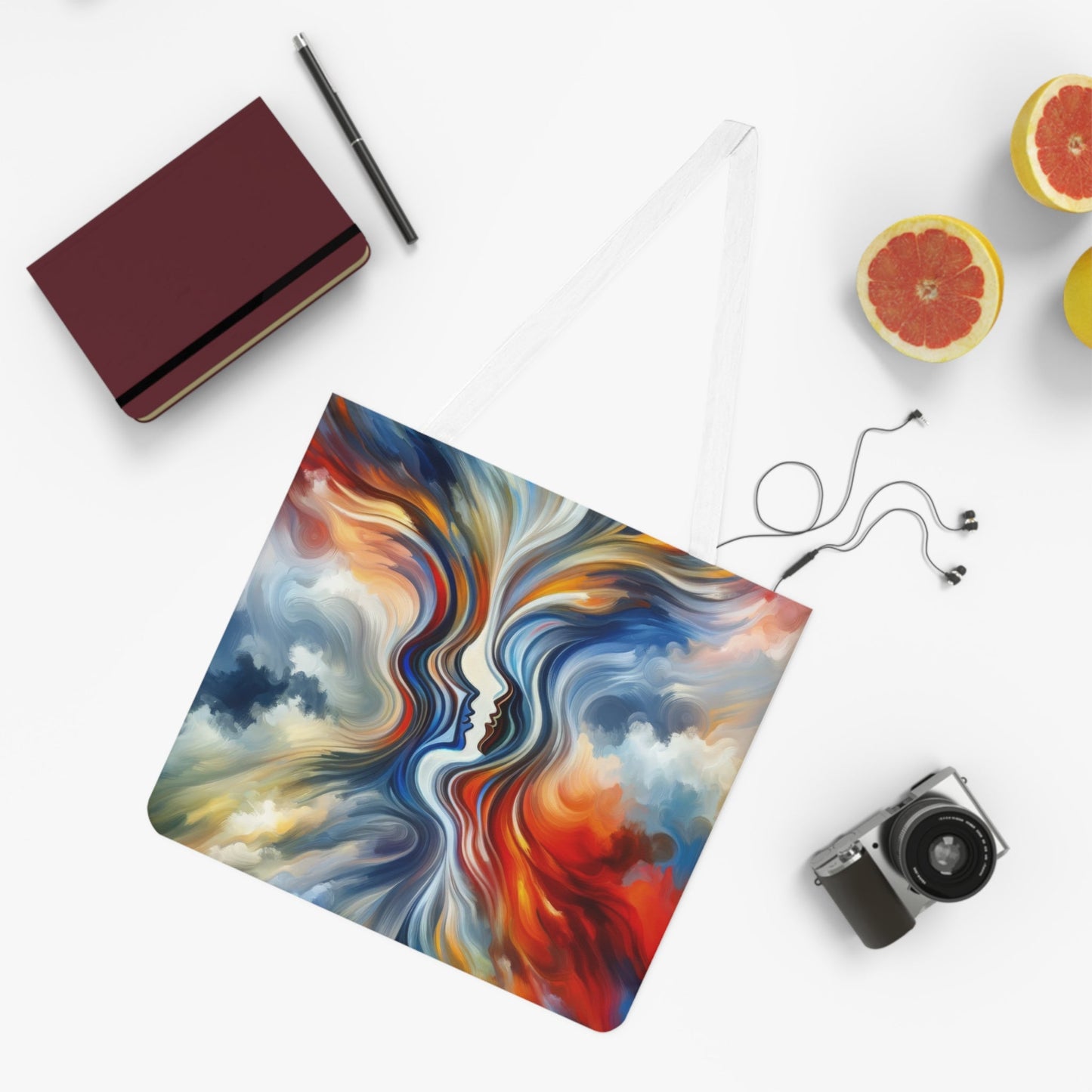 Convergent Abstract Unity Shoulder Tote Bag (AOP) - ATUH.ART