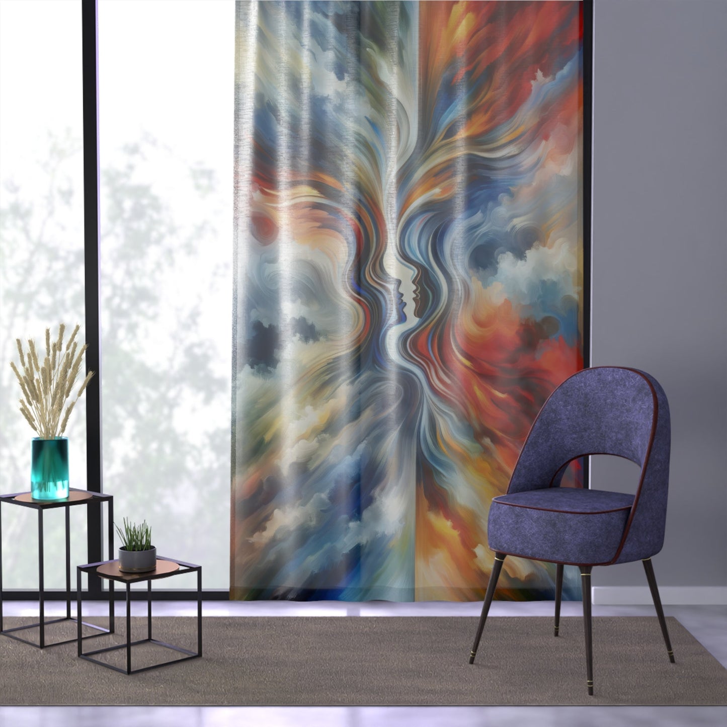 Convergent Abstract Unity Window Curtain - ATUH.ART
