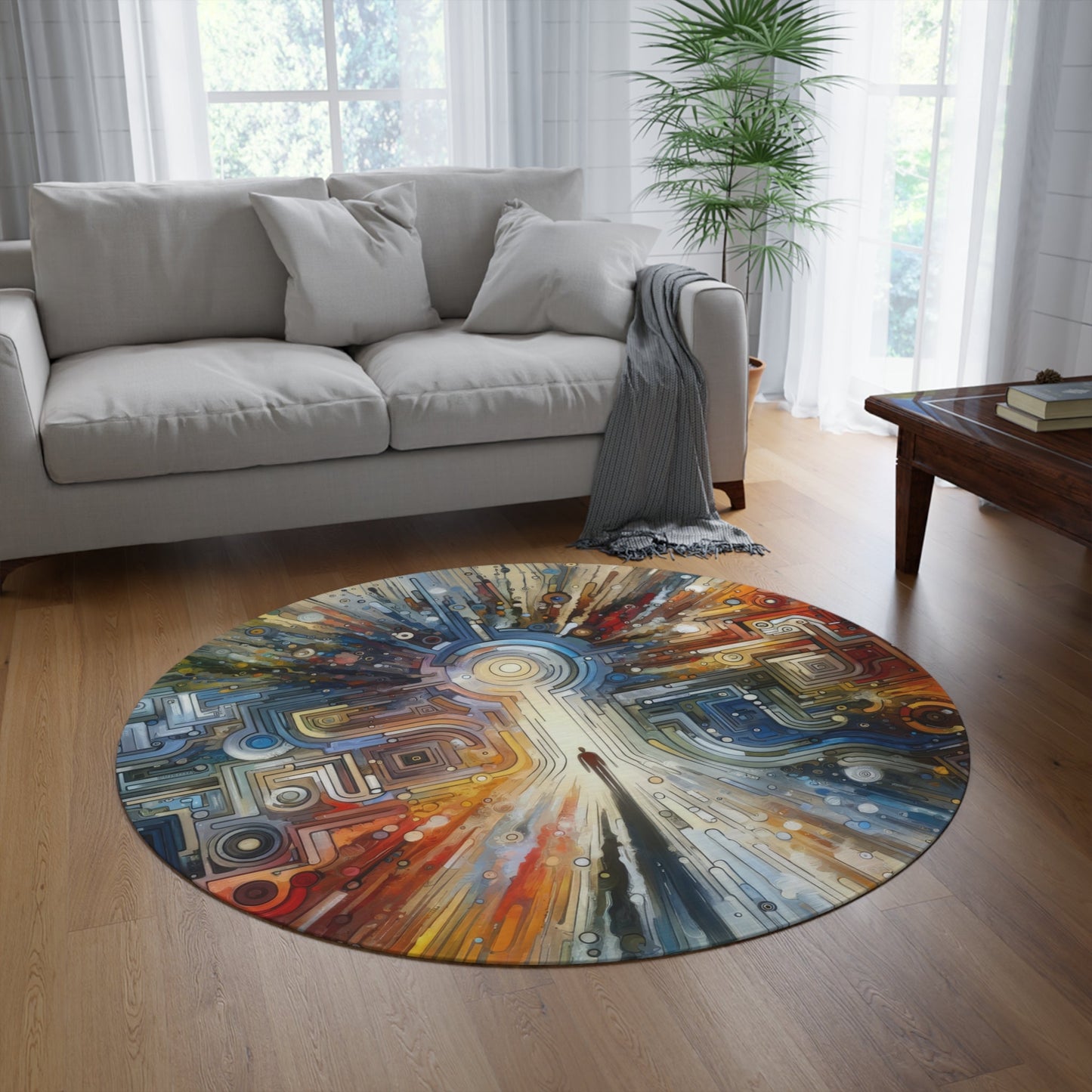 Converging Unity Path Round Rug - ATUH.ART