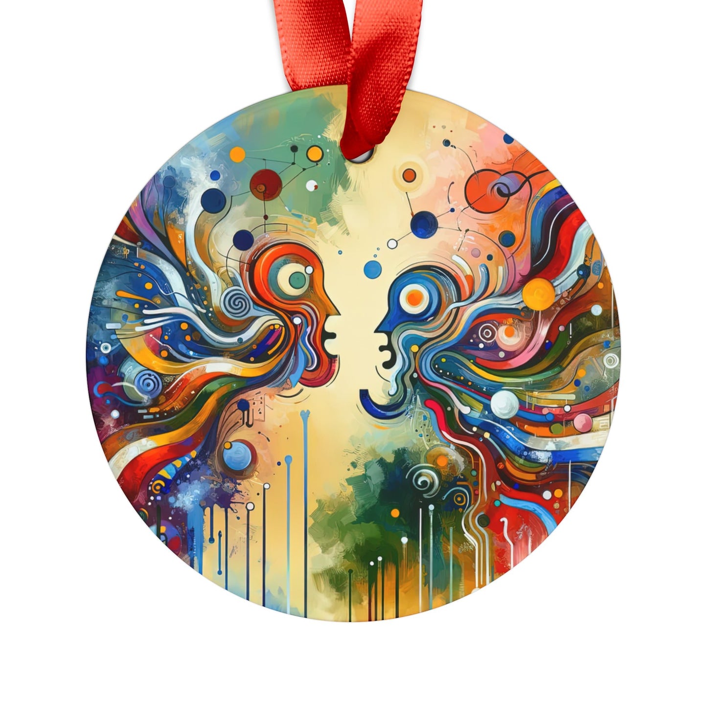 Conversational Catalyst Tachism Acrylic Ornament with Ribbon - ATUH.ART