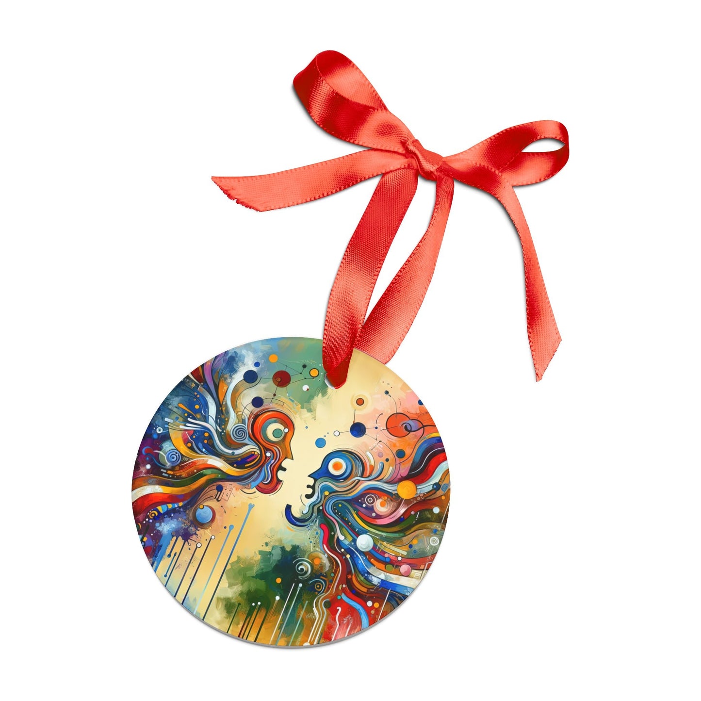 Conversational Catalyst Tachism Acrylic Ornament with Ribbon - ATUH.ART