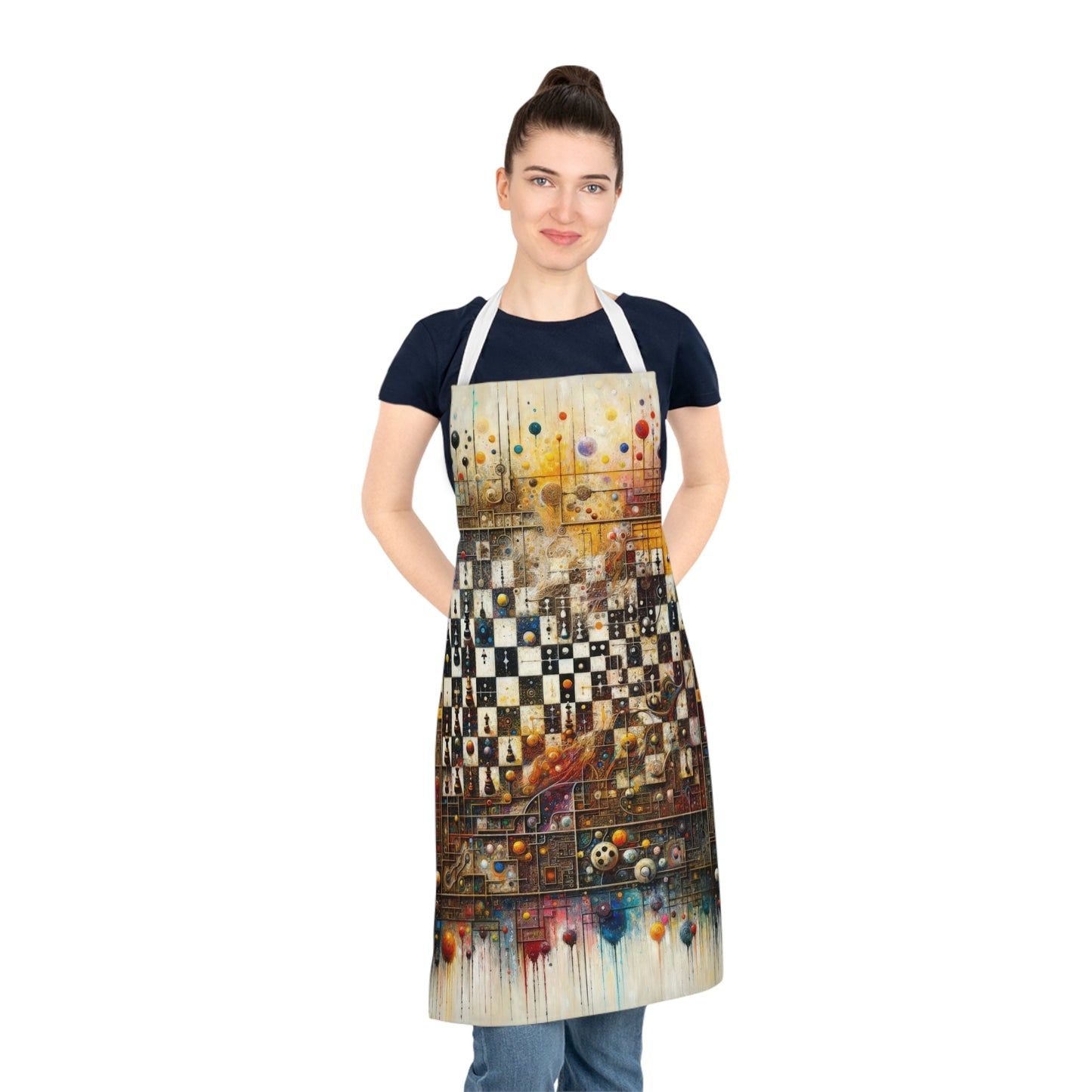 Cosmic Chess Integration Adult Apron (AOP) - ATUH.ART