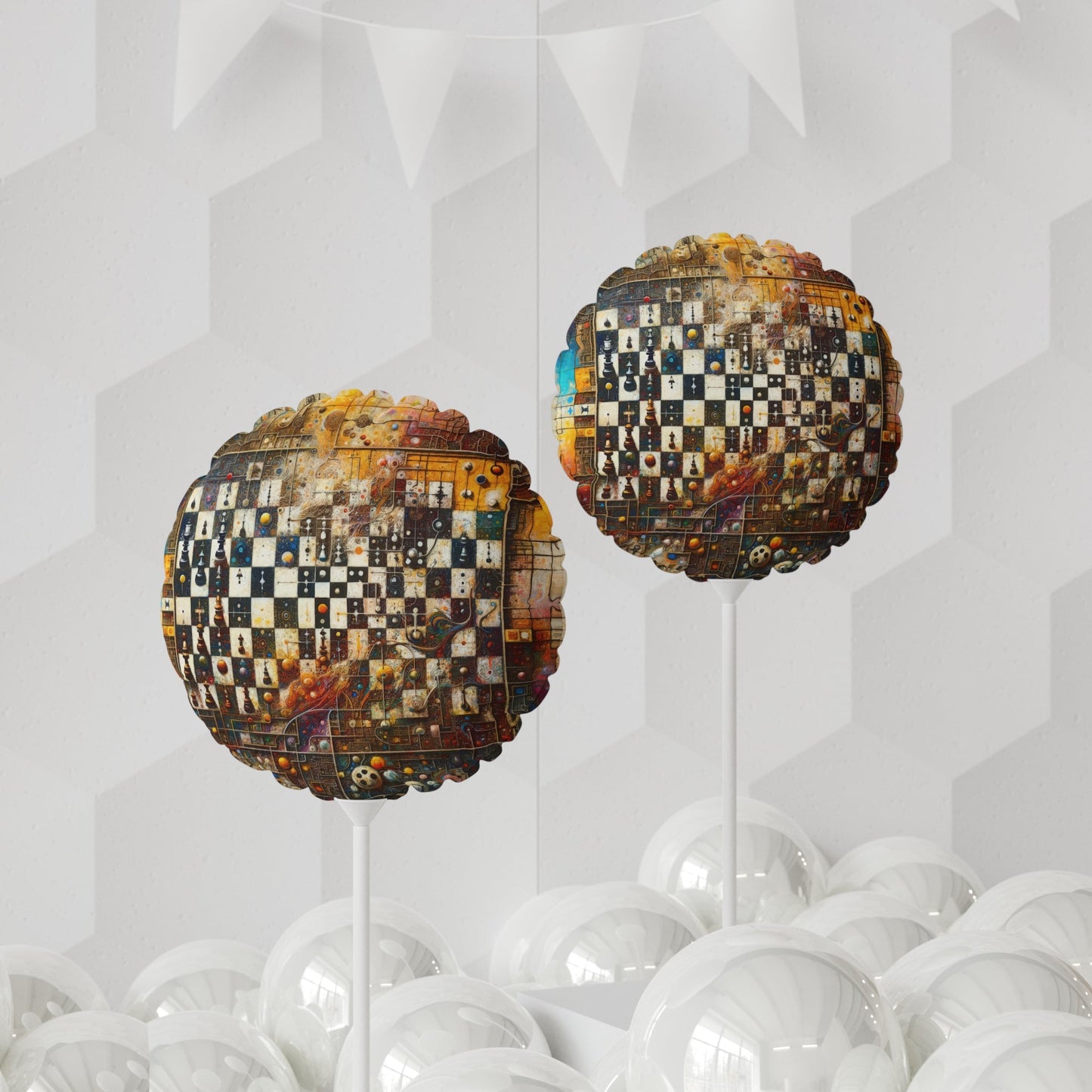 Cosmic Chess Integration Balloon (Round and Heart-shaped), 11" - ATUH.ART