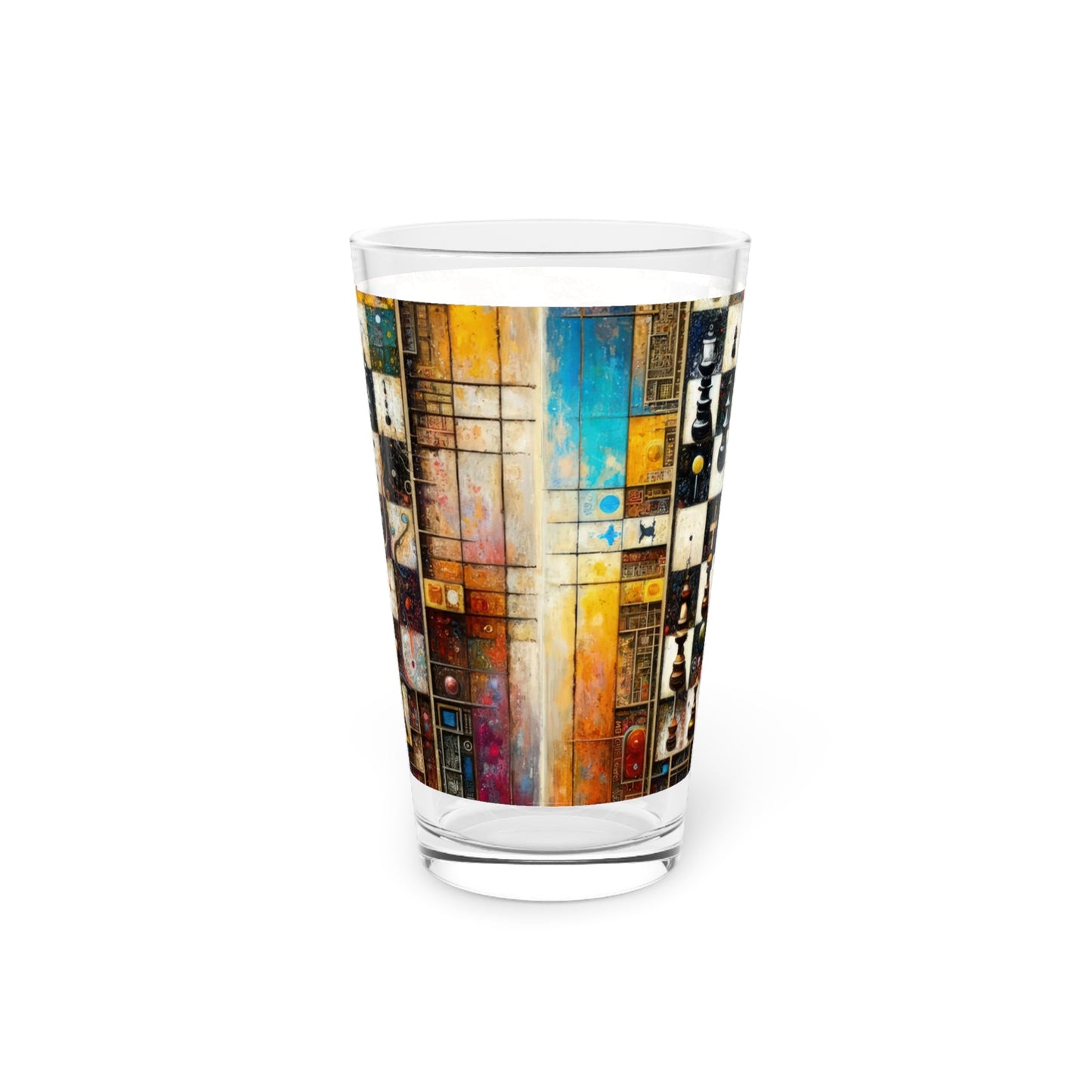 Cosmic Chess Integration Pint Glass, 16oz - ATUH.ART