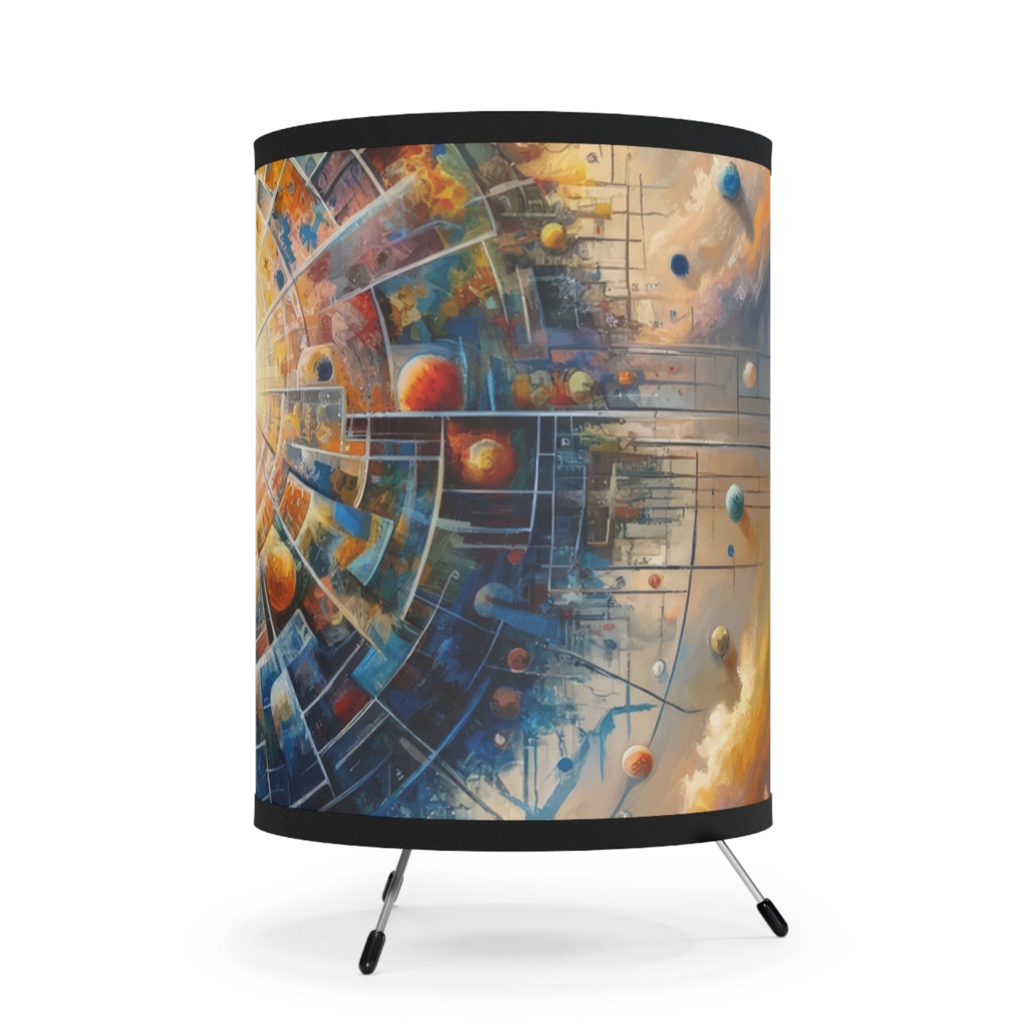 Cosmic Connection Antidote Tripod Lamp with High-Res Printed Shade, US\CA plug - ATUH.ART