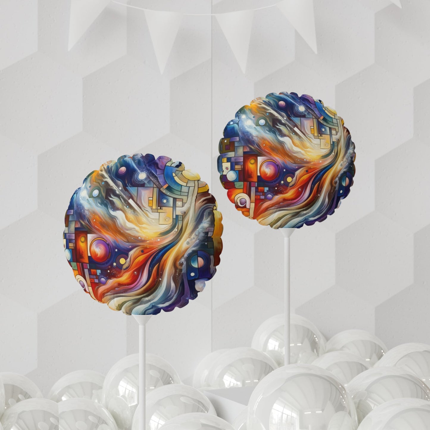 Cosmic Tachism Alchemy Balloon (Round and Heart-shaped), 11" - ATUH.ART