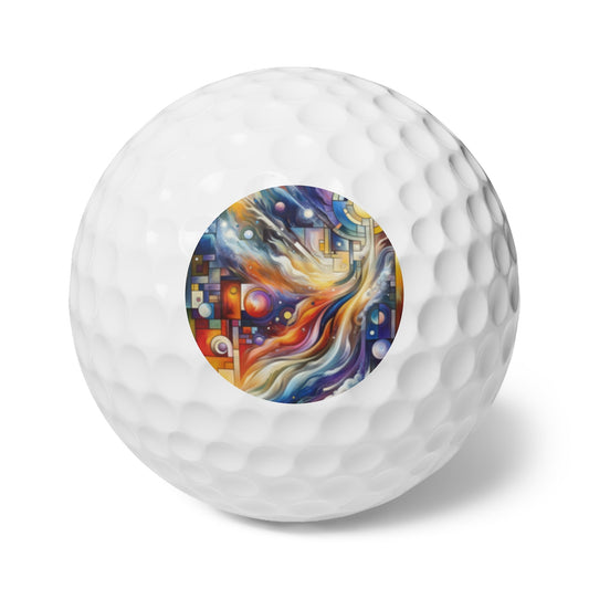 Cosmic Tachism Alchemy Golf Balls, 6pcs - ATUH.ART