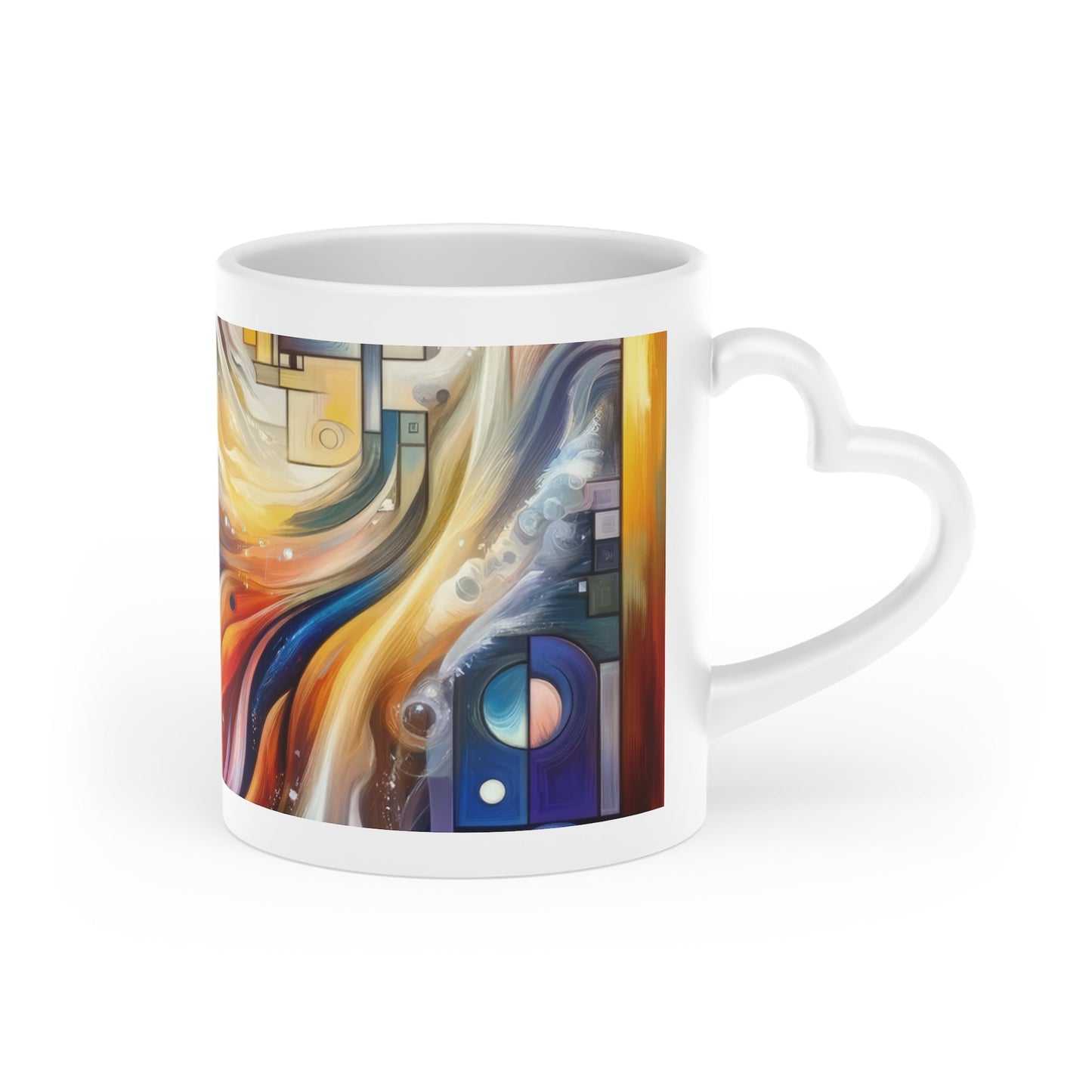 Cosmic Tachism Alchemy Heart-Shaped Mug - ATUH.ART