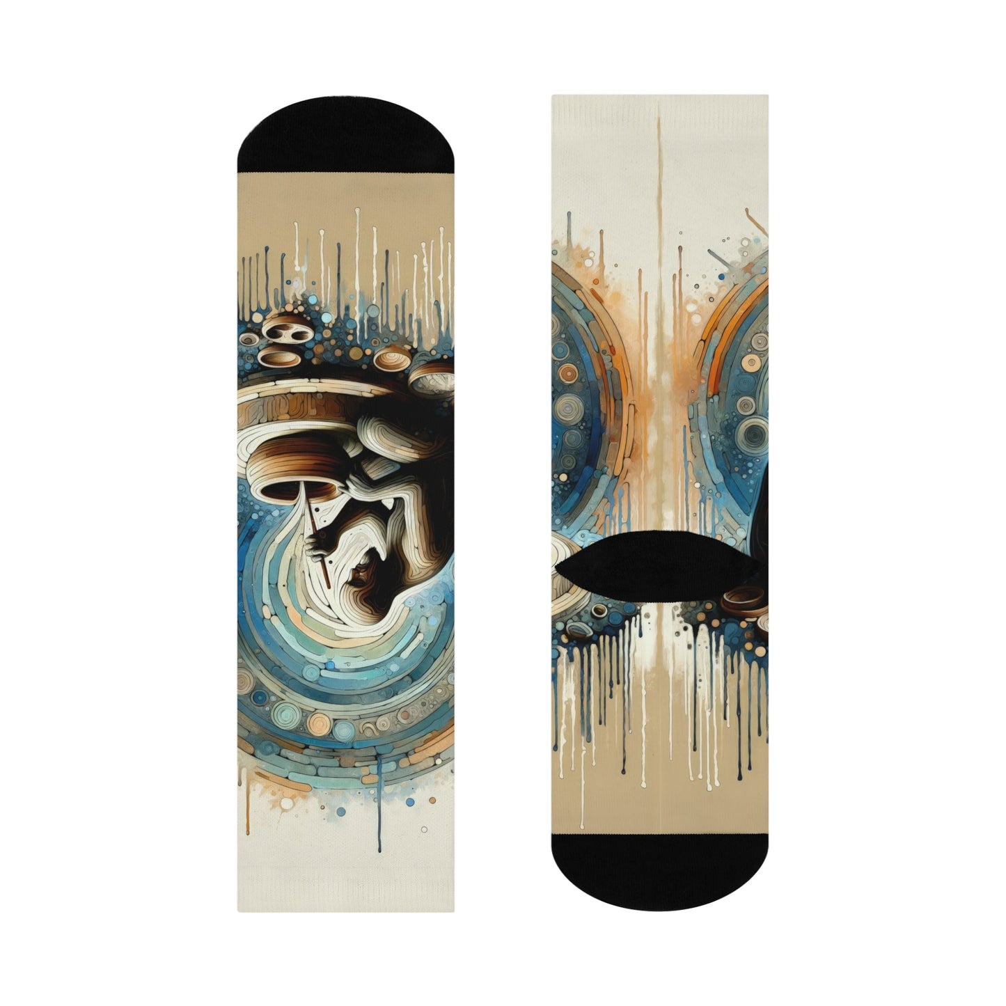 Crafting Semantic Pottery Cushioned Crew Socks - ATUH.ART