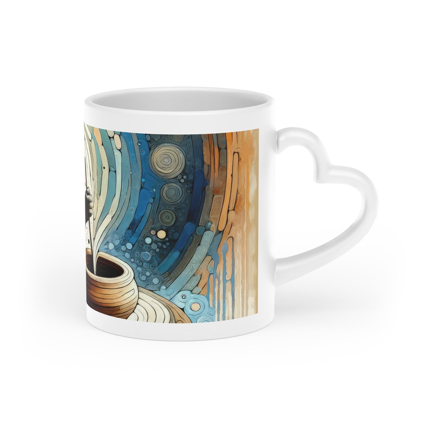 Crafting Semantic Pottery Heart-Shaped Mug - ATUH.ART