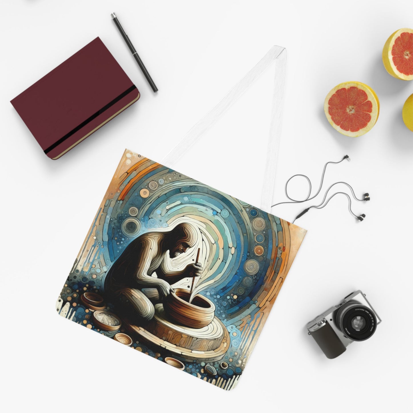 Crafting Semantic Pottery Shoulder Tote Bag (AOP) - ATUH.ART