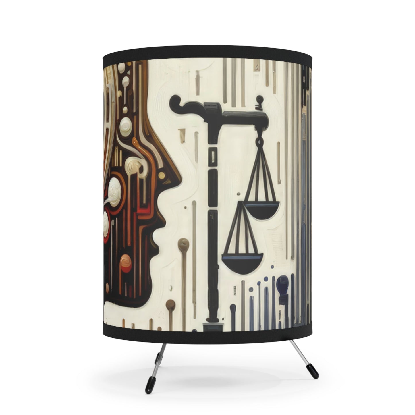 Critique Analytical Deliberation Tripod Lamp with High-Res Printed Shade, US\CA plug - ATUH.ART