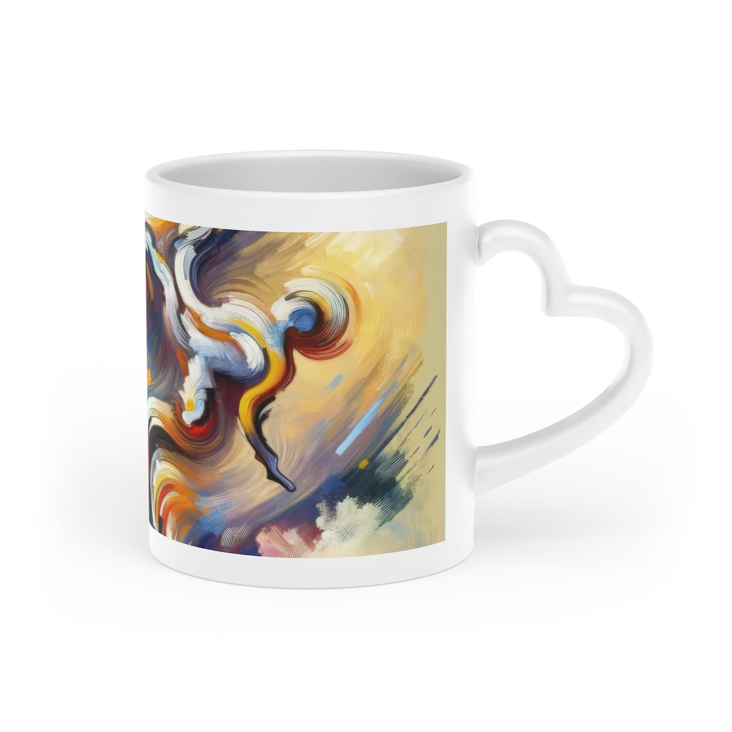 Dancing Disruption Tachism Heart-Shaped Mug - ATUH.ART