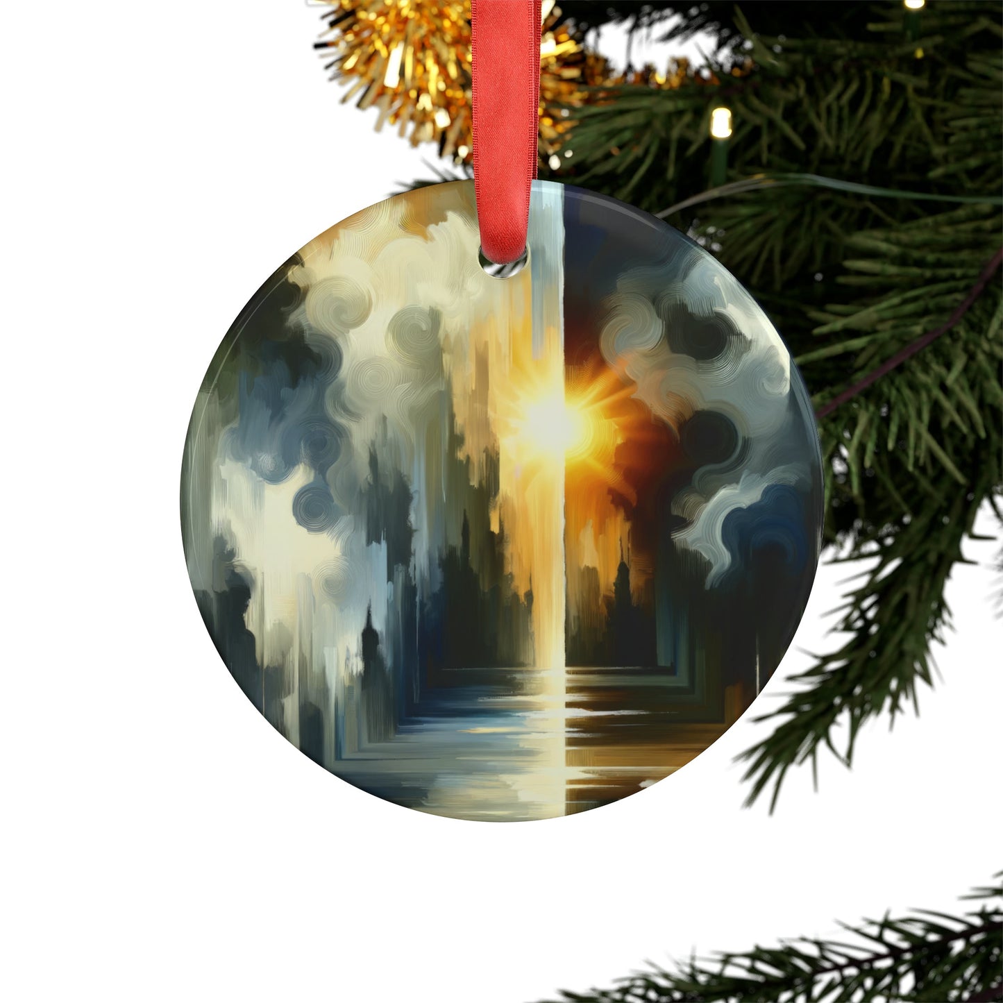 Dawn Dispels Darkness Acrylic Ornament with Ribbon - ATUH.ART