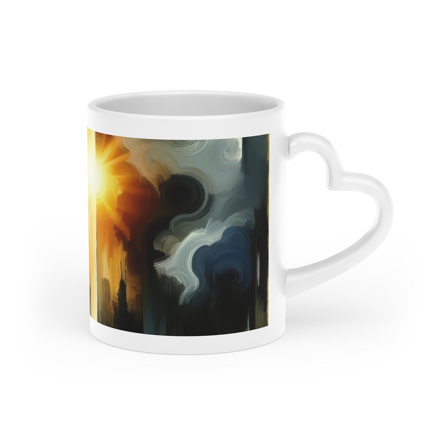 Dawn Dispels Darkness Heart-Shaped Mug - ATUH.ART