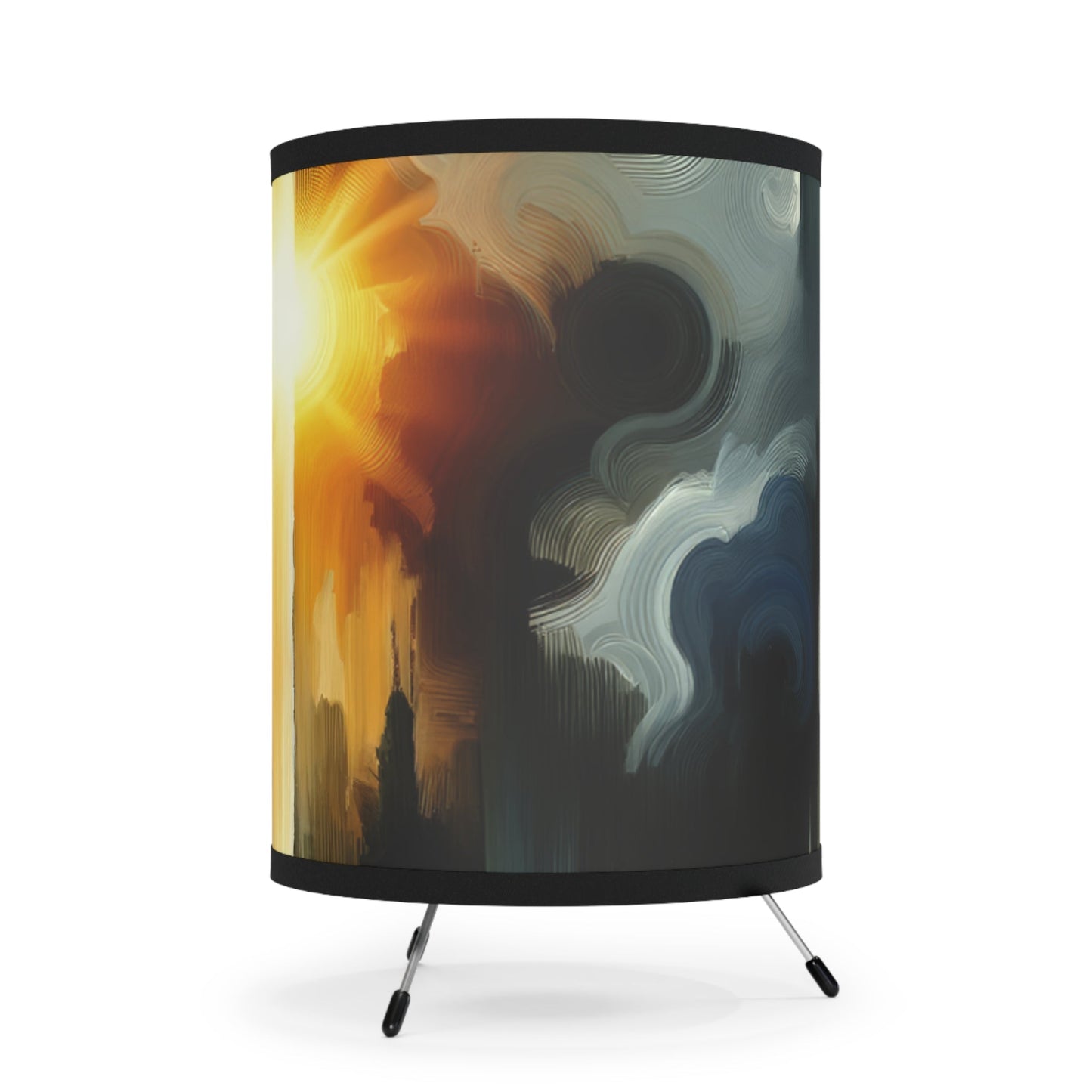 Dawn Dispels Darkness Tripod Lamp with High-Res Printed Shade, US\CA plug - ATUH.ART