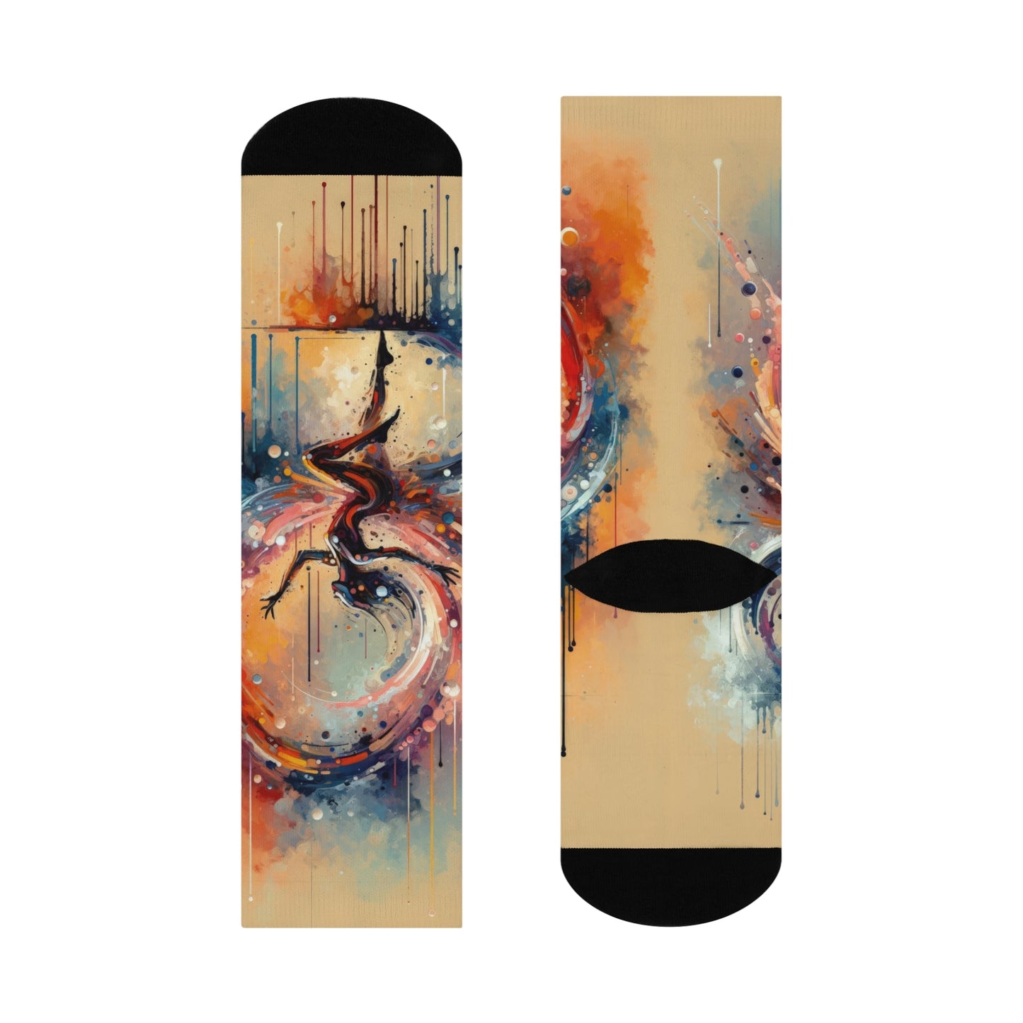 Decision Dance Tachism Cushioned Crew Socks - ATUH.ART