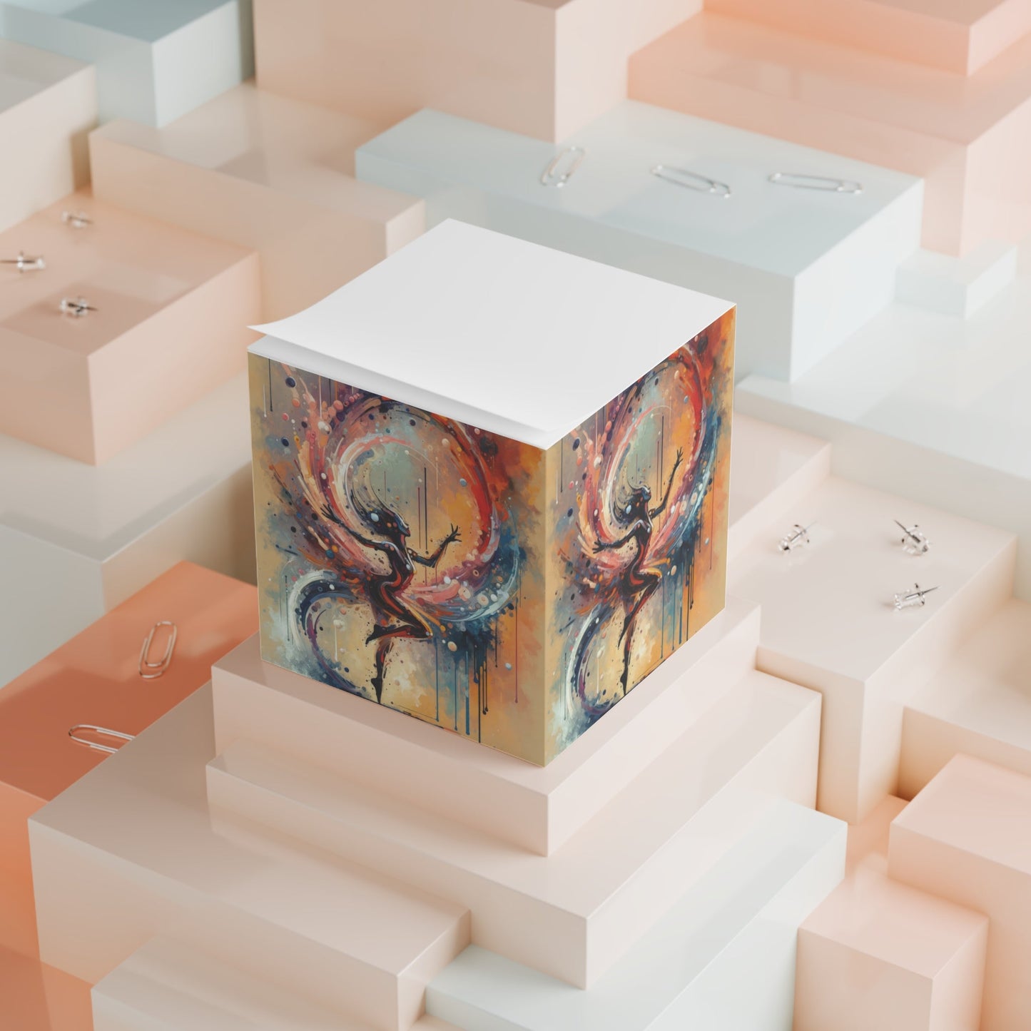 Decision Dance Tachism Note Cube - ATUH.ART