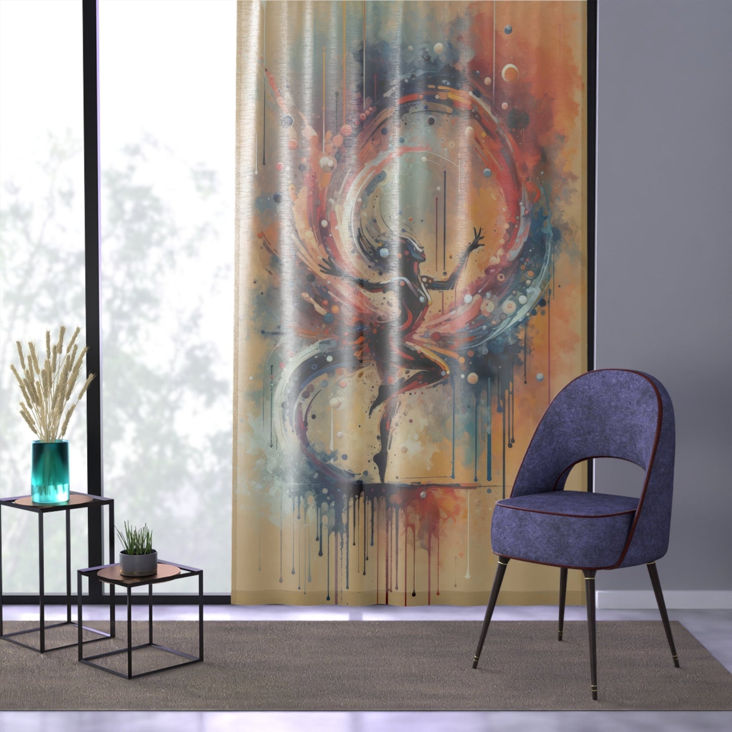 Decision Dance Tachism Window Curtain - ATUH.ART