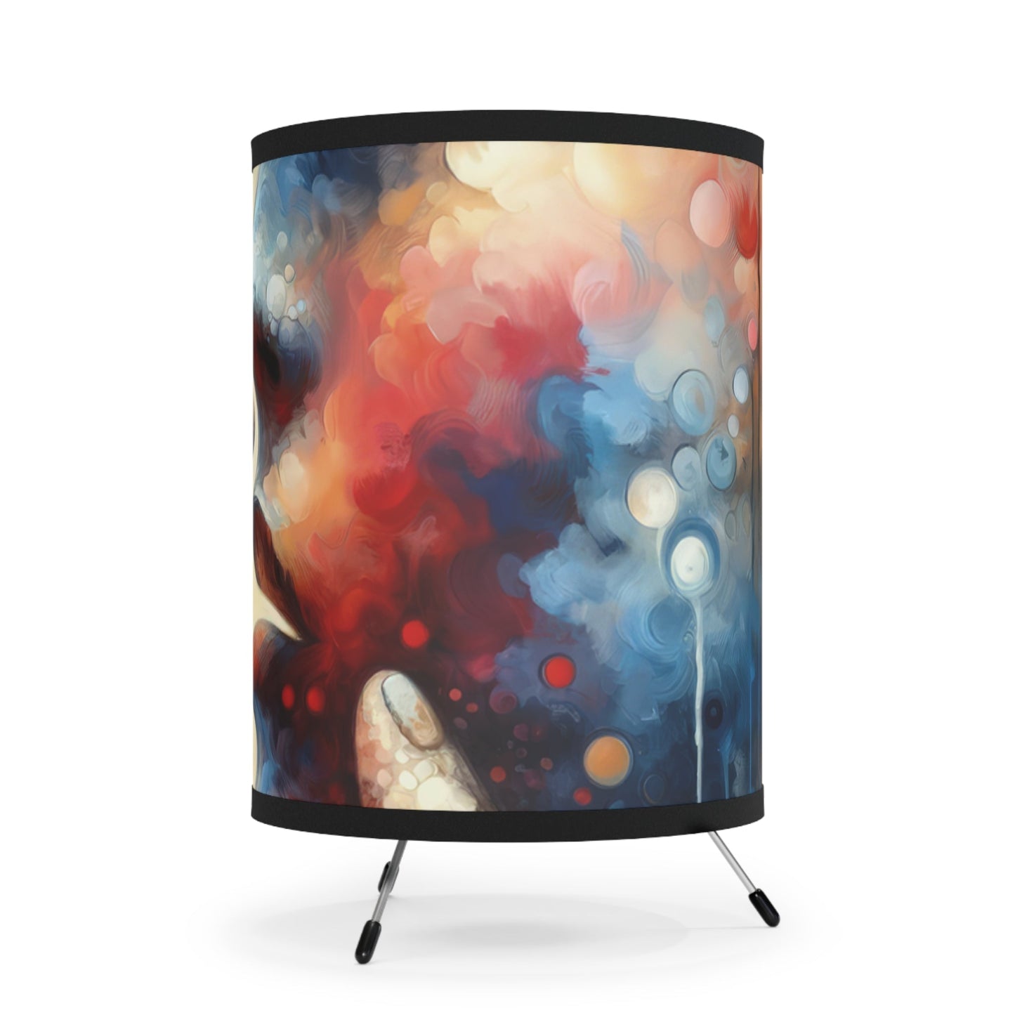 Dialogue Trust Tachism Tripod Lamp with High-Res Printed Shade, US\CA plug - ATUH.ART