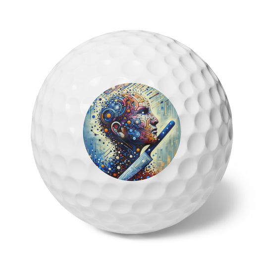 Digital Carving Abstract Golf Balls, 6pcs - ATUH.ART