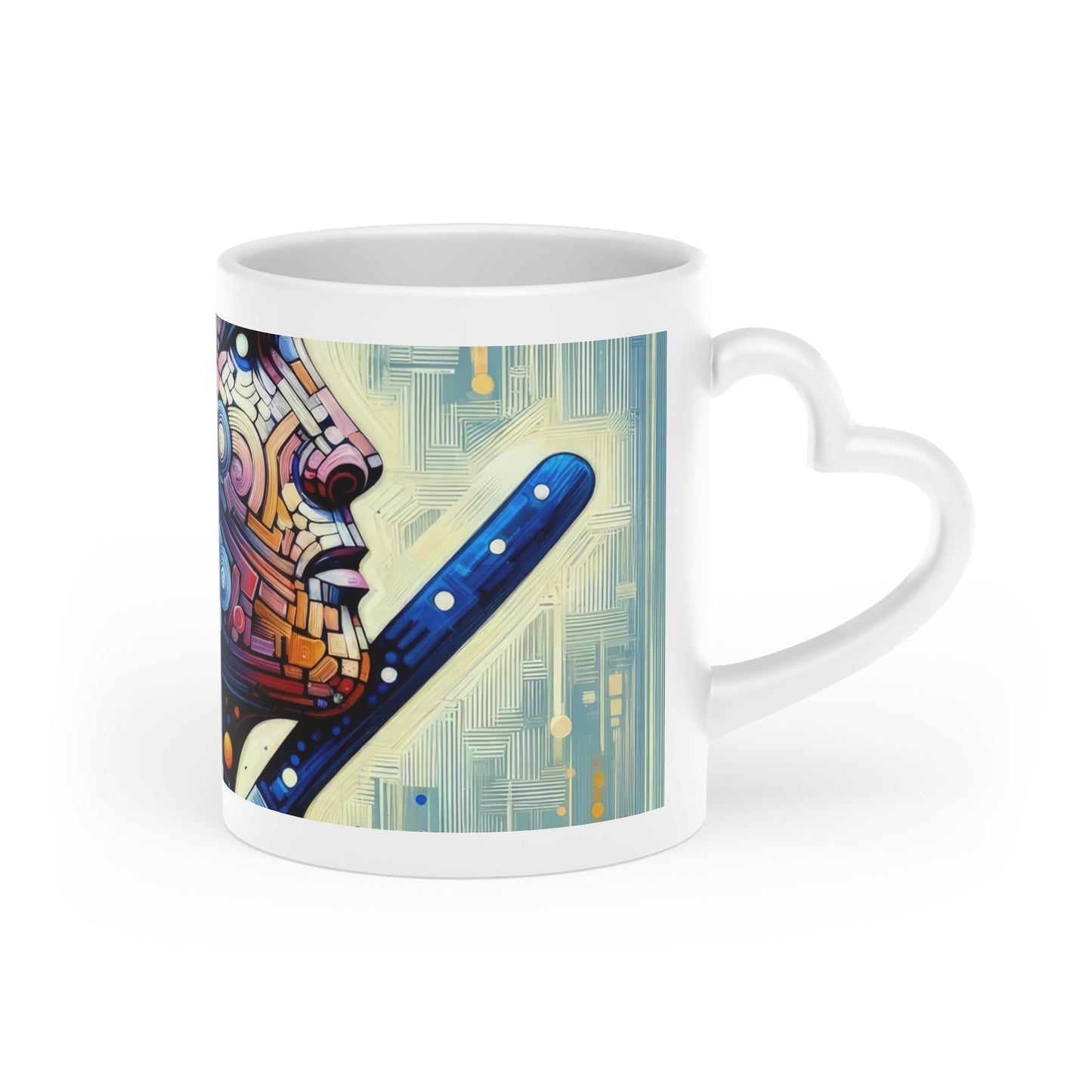 Digital Carving Abstract Heart-Shaped Mug - ATUH.ART