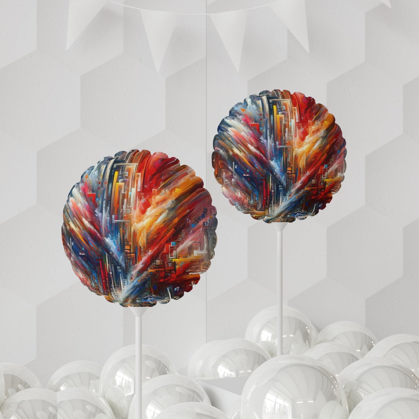 Digital Chaos Symphony Balloon (Round and Heart-shaped), 11" - ATUH.ART