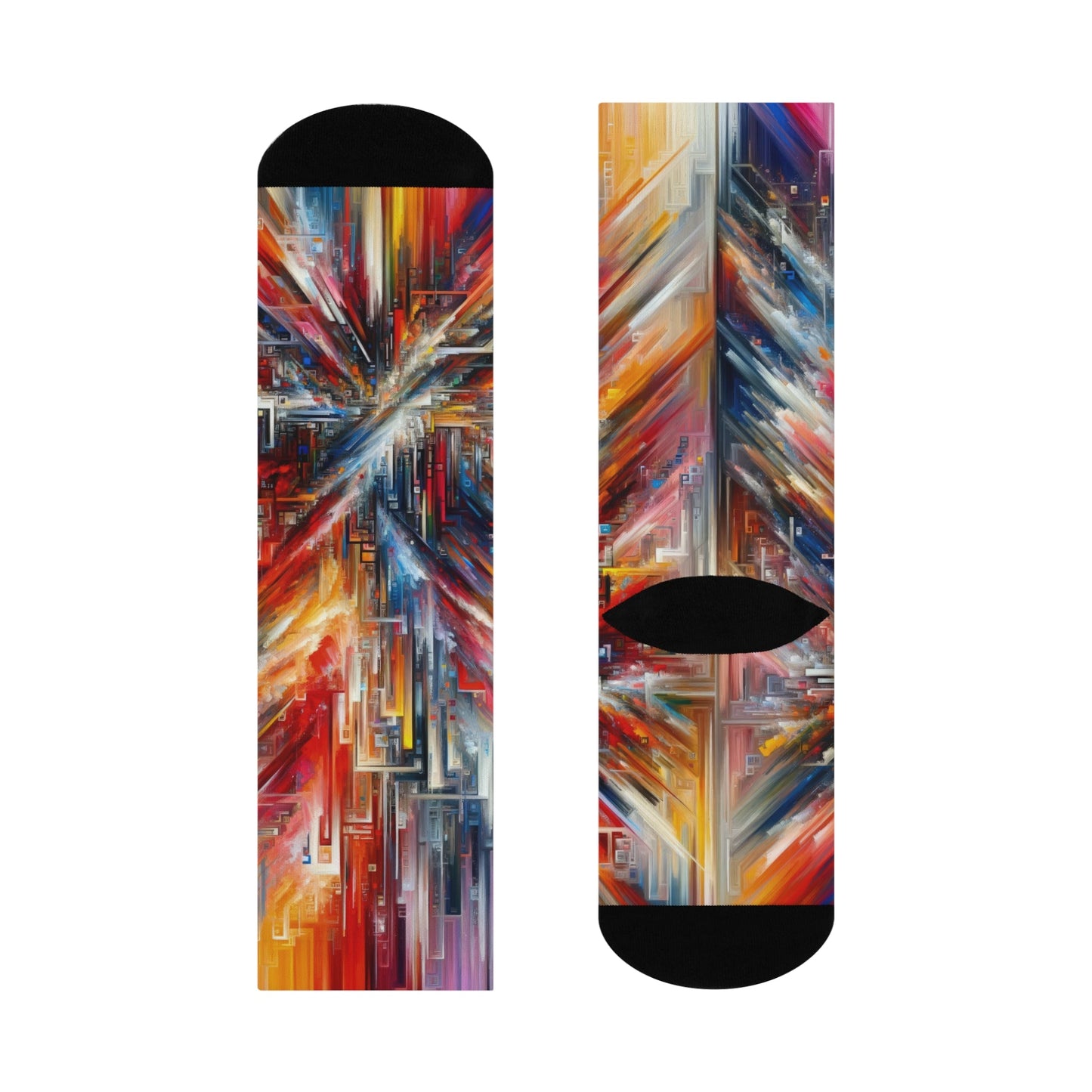 Digital Chaos Symphony Cushioned Crew Socks - ATUH.ART