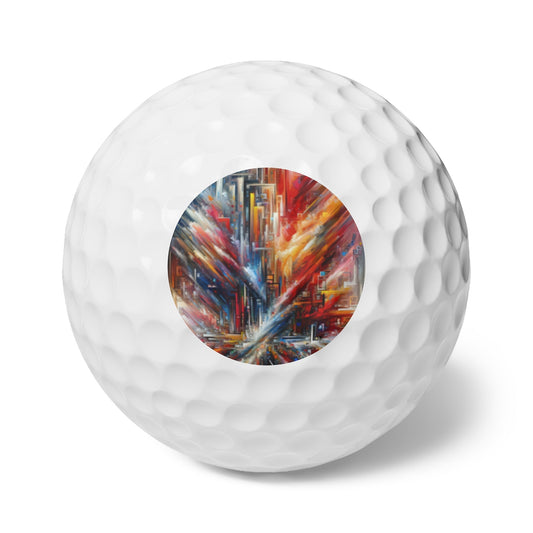 Digital Chaos Symphony Golf Balls, 6pcs - ATUH.ART