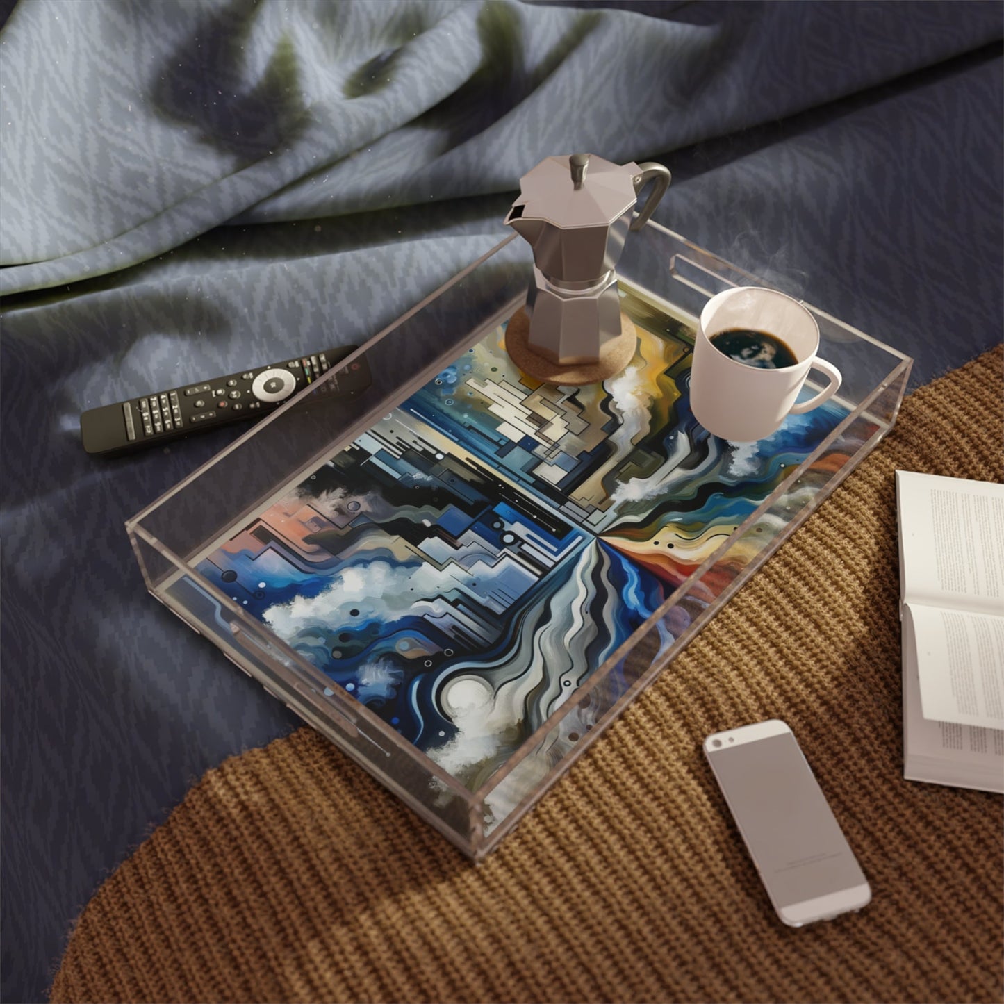 Digital Divide Navigation Acrylic Serving Tray - ATUH.ART