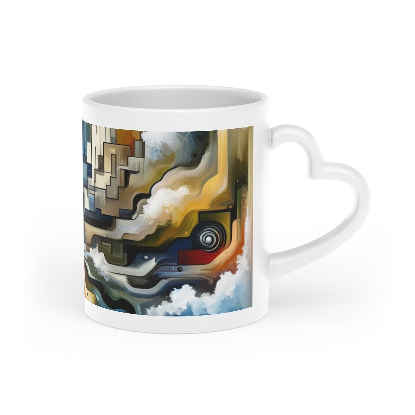 Digital Divide Navigation Heart-Shaped Mug - ATUH.ART