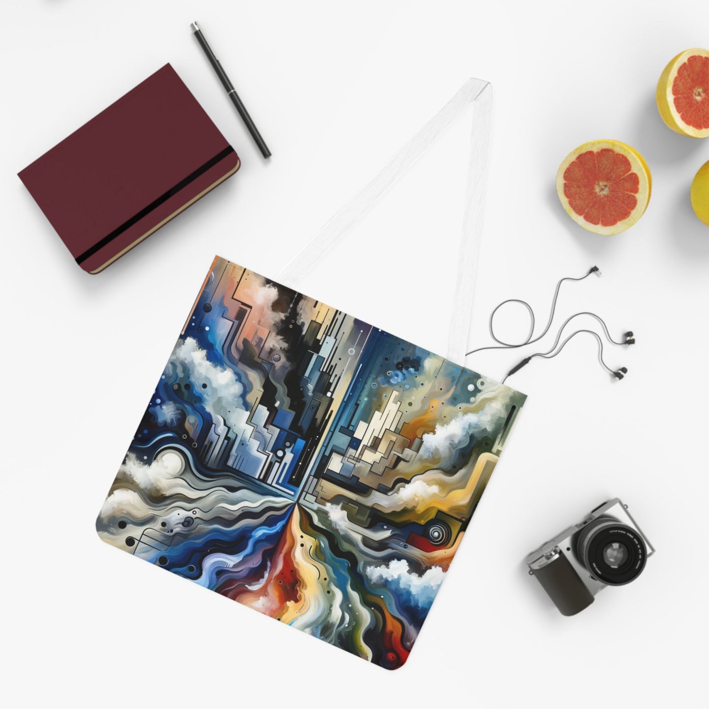 Digital Divide Navigation Shoulder Tote Bag (AOP) - ATUH.ART