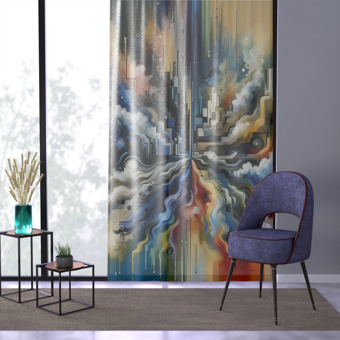 Digital Divide Navigation Window Curtain - ATUH.ART