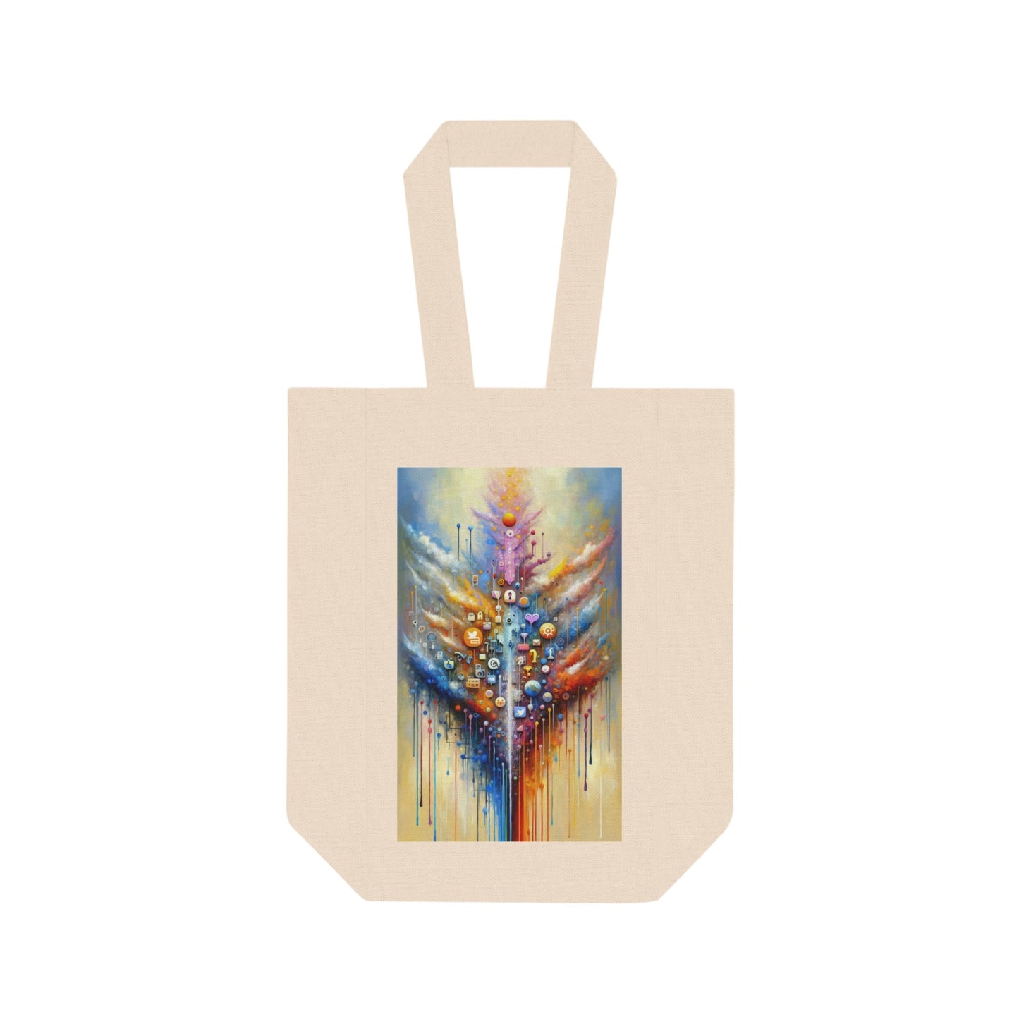 Digital Essence Revelation Double Wine Tote Bag - ATUH.ART