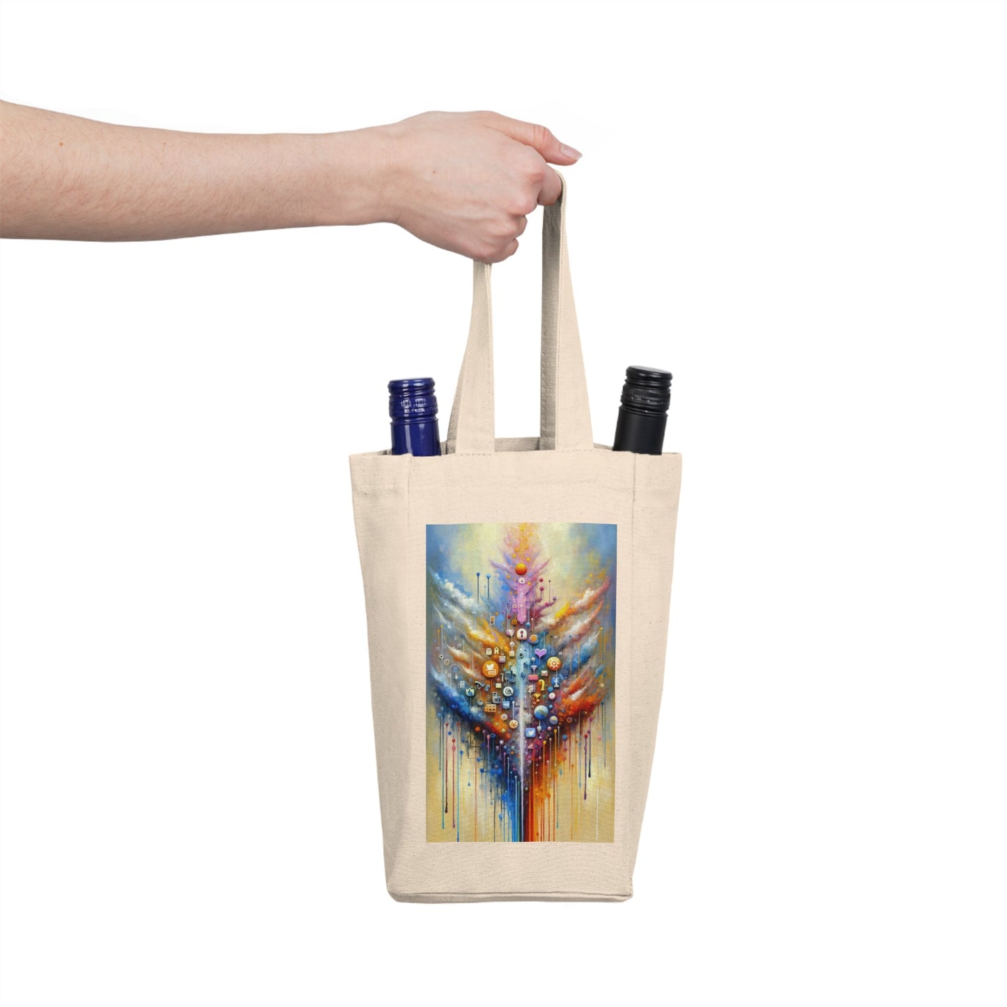 Digital Essence Revelation Double Wine Tote Bag - ATUH.ART