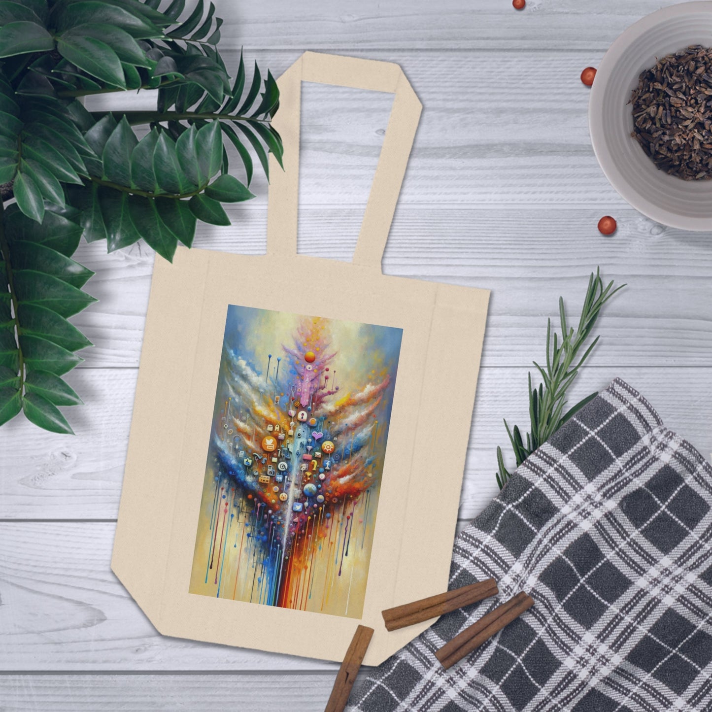 Digital Essence Revelation Double Wine Tote Bag - ATUH.ART