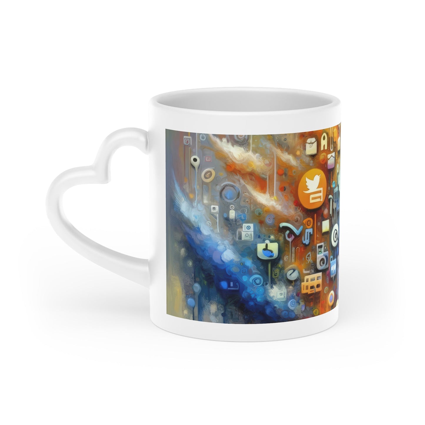 Digital Essence Revelation Heart-Shaped Mug - ATUH.ART