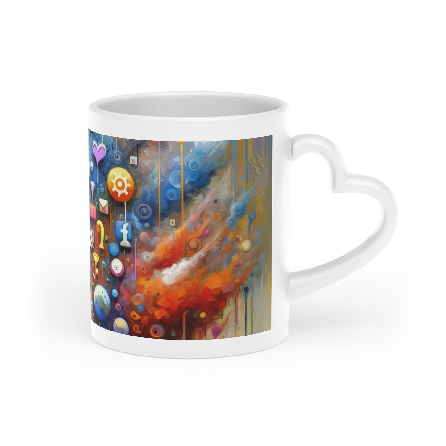 Digital Essence Revelation Heart-Shaped Mug - ATUH.ART