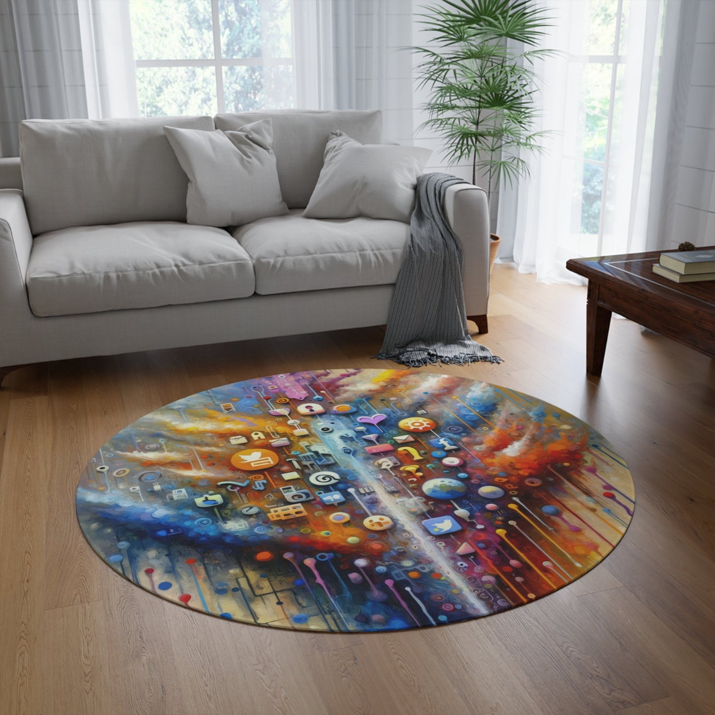 Digital Essence Revelation Round Rug - ATUH.ART