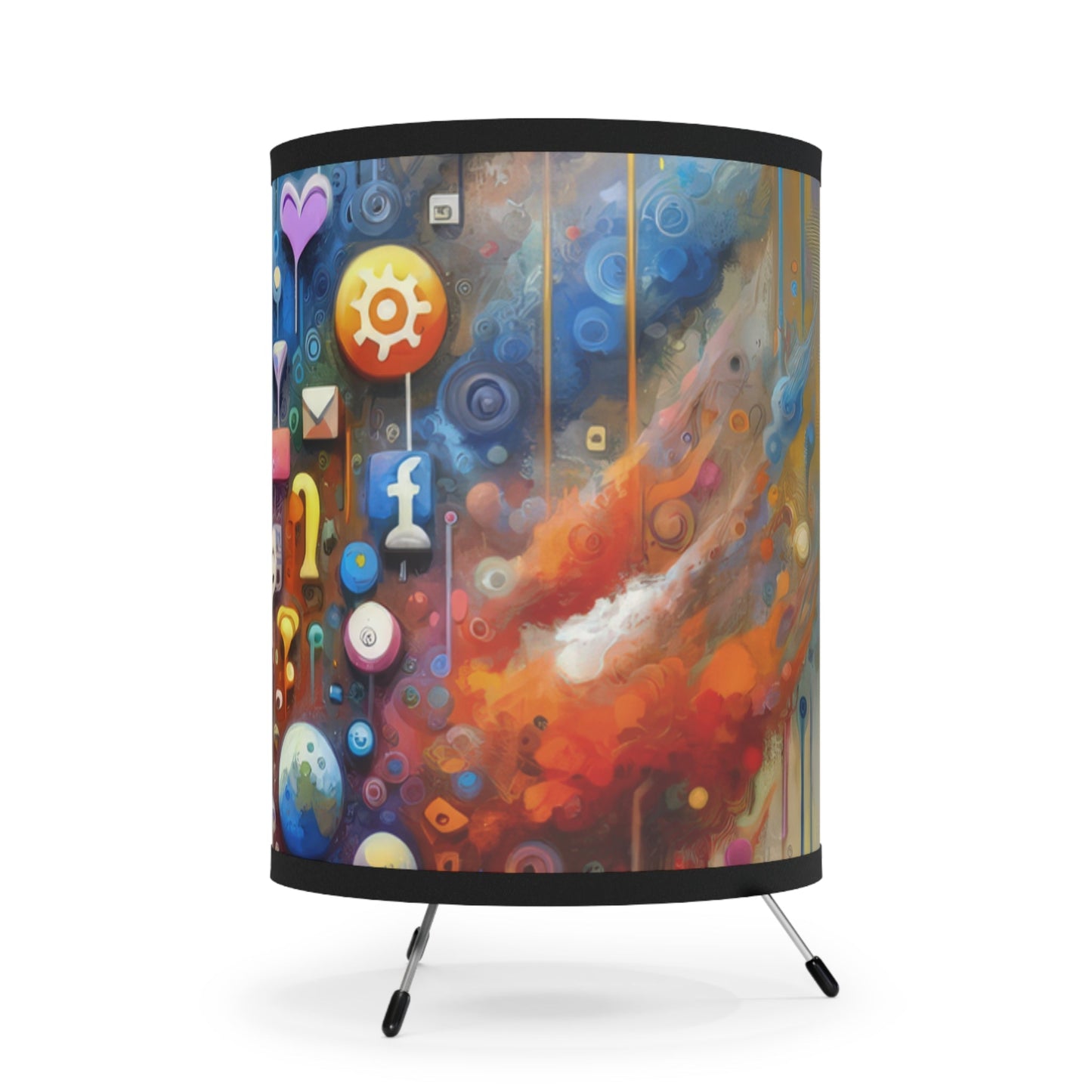 Digital Essence Revelation Tripod Lamp with High-Res Printed Shade, US\CA plug - ATUH.ART