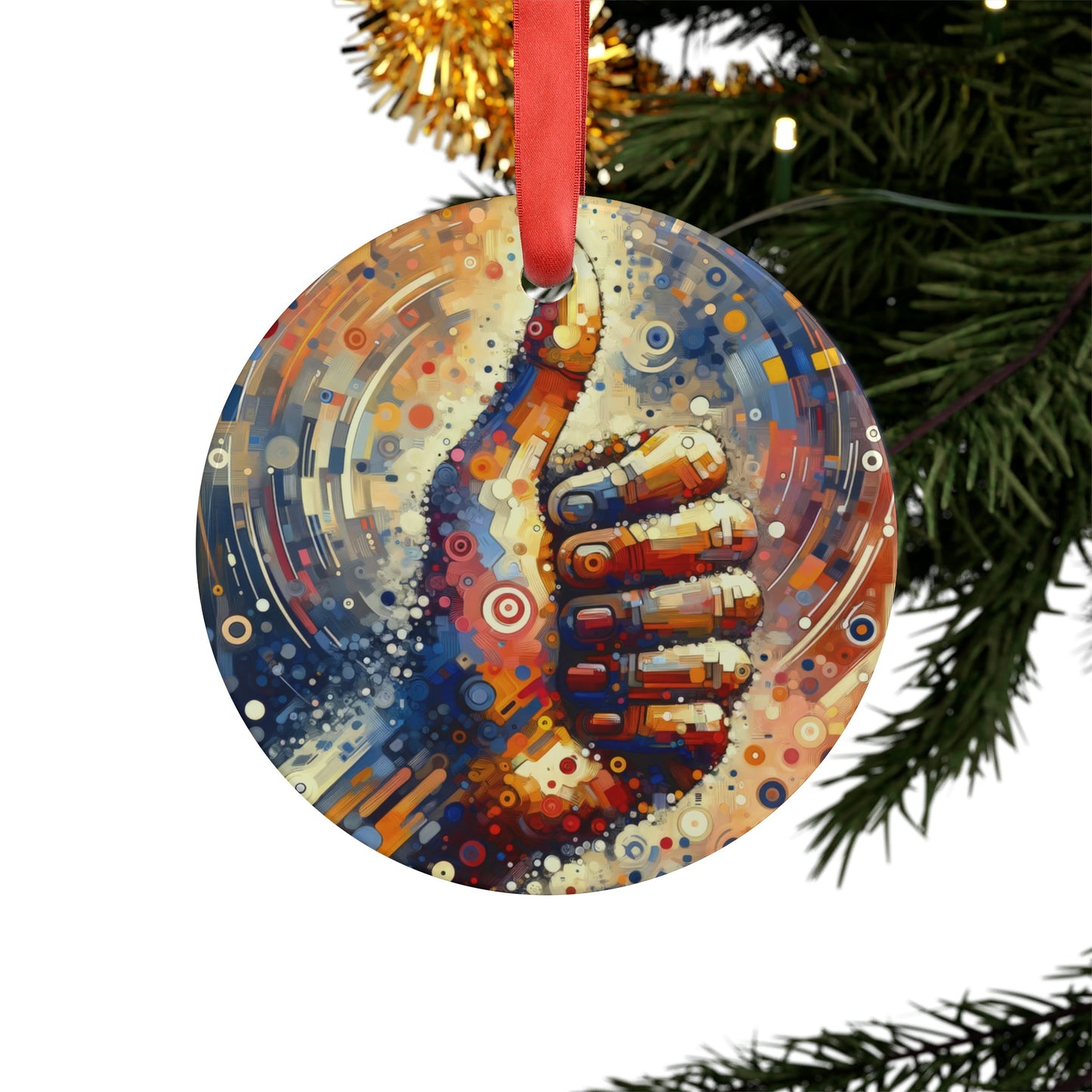 Digital Gratitude Nod Acrylic Ornament with Ribbon - ATUH.ART