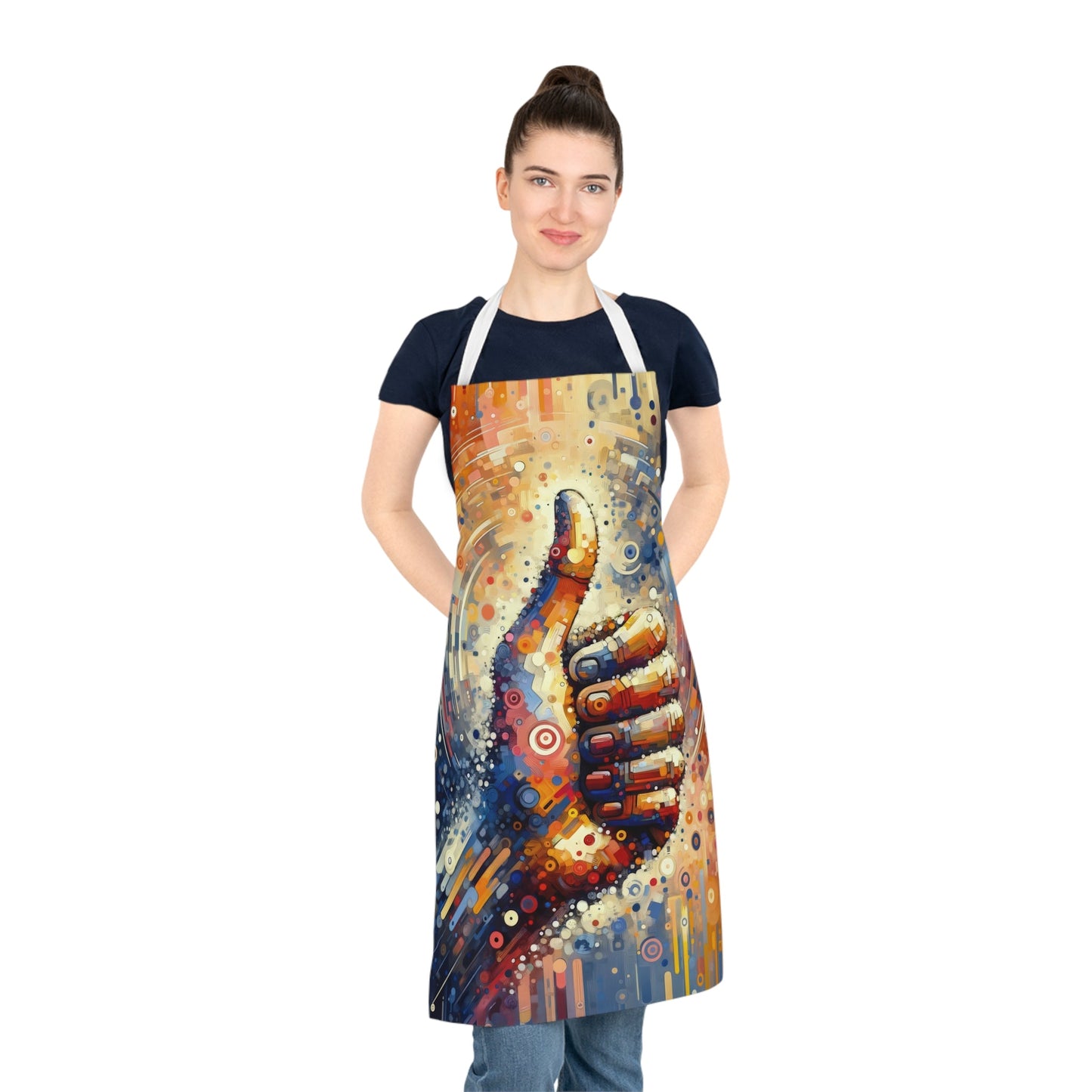 Digital Gratitude Nod Adult Apron (AOP) - ATUH.ART